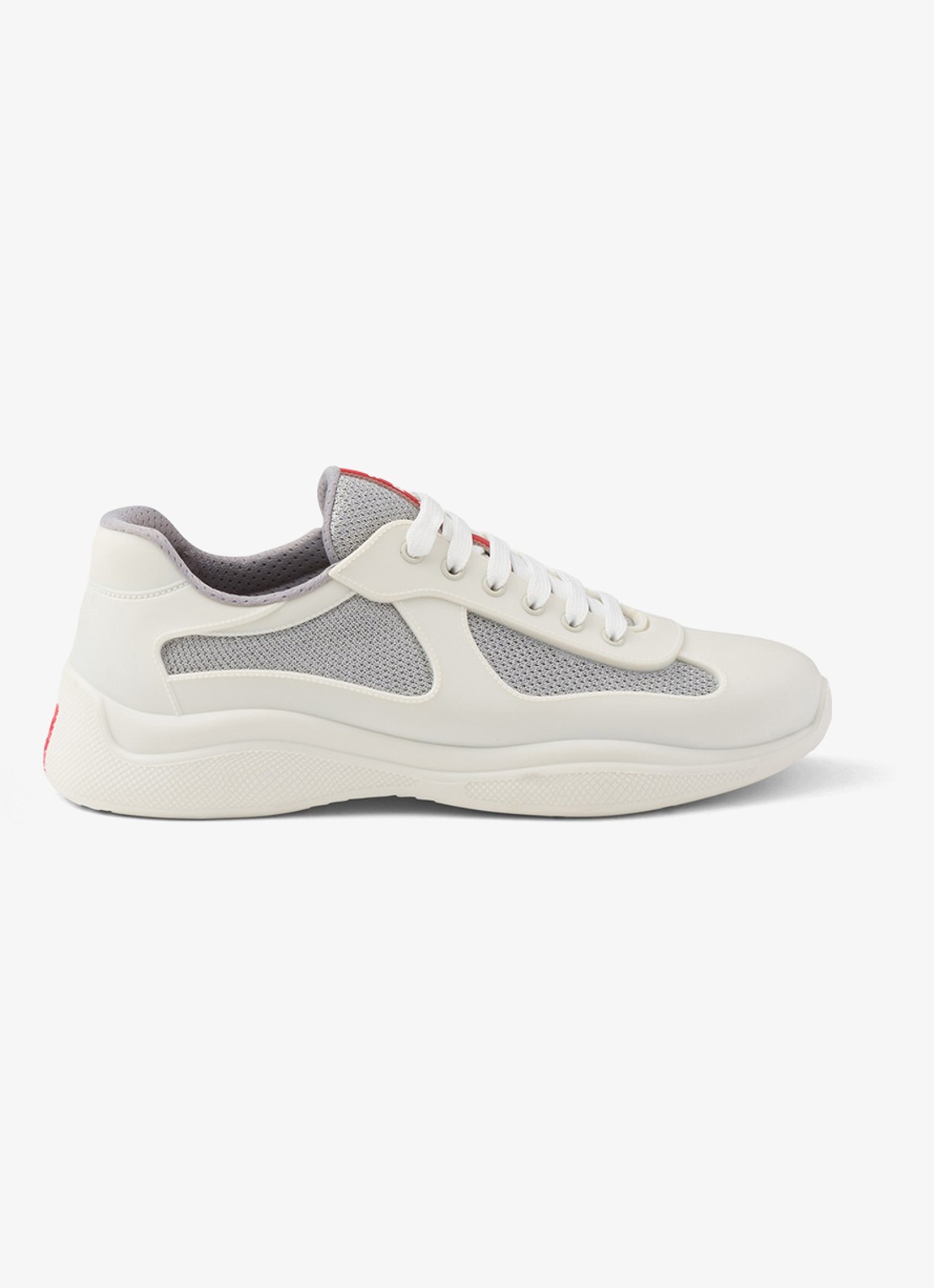 Prada America's Cup sneaker met mesh details - voorkant 4 wit