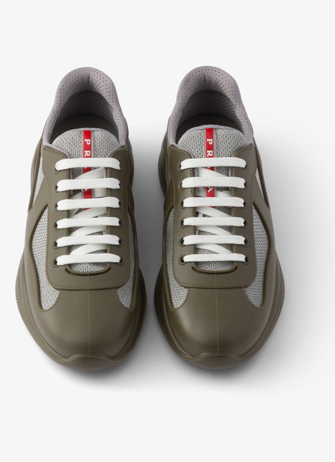 Prada America's Cup sneaker met mesh details - detail 3 legergroen