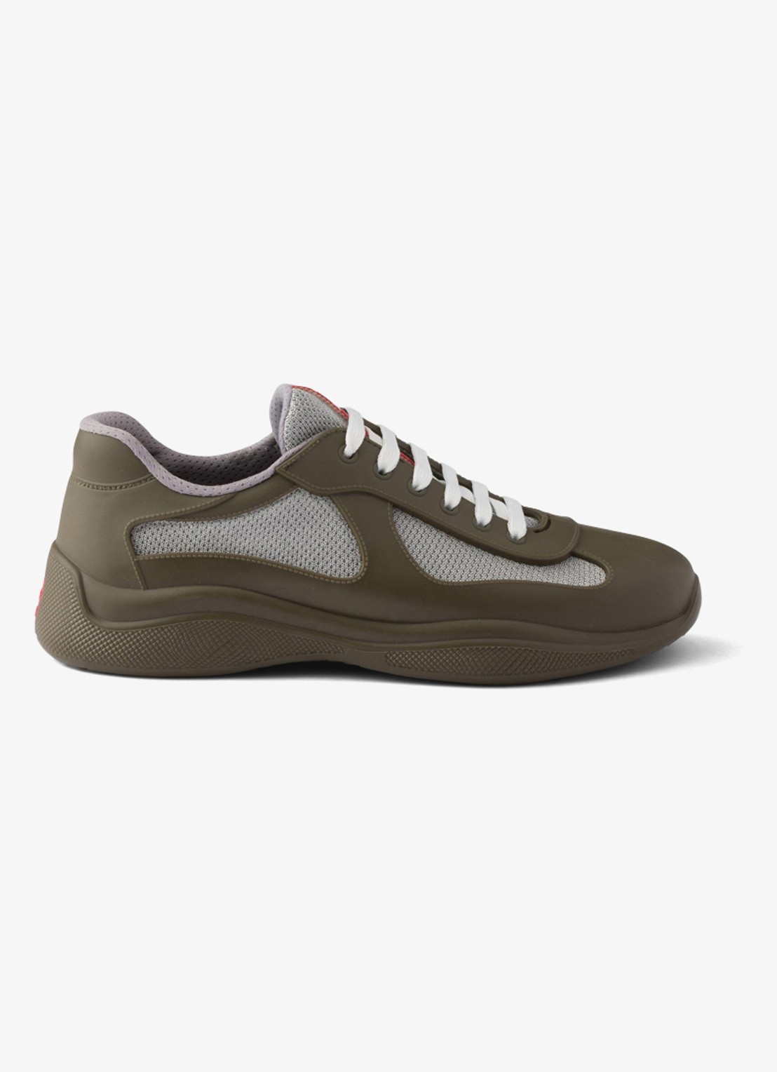 Prada America's Cup sneaker met mesh details - voorkant 5 legergroen