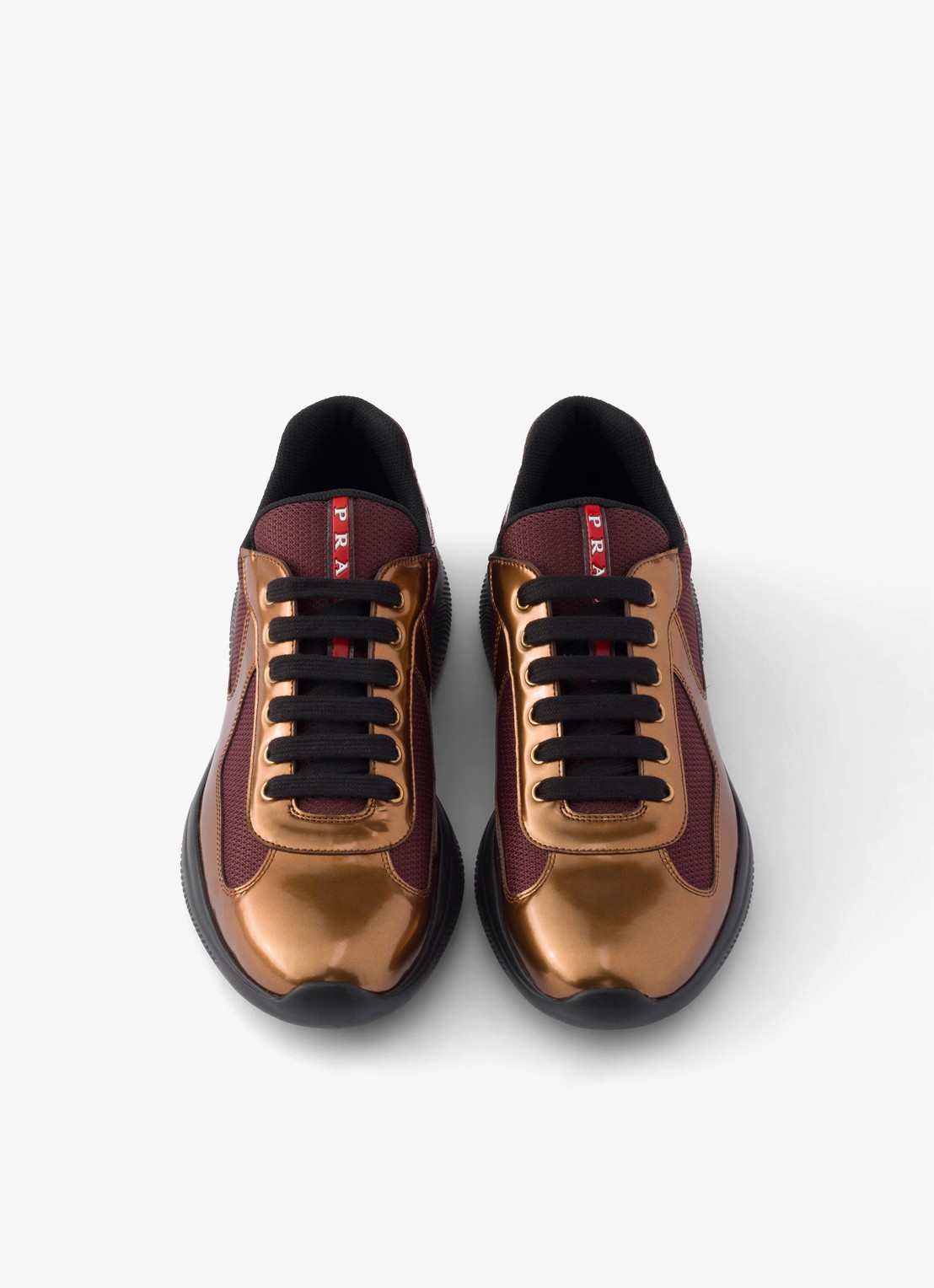 Prada America's Cup sneaker van mesh met metallic finish - detail 3 goud