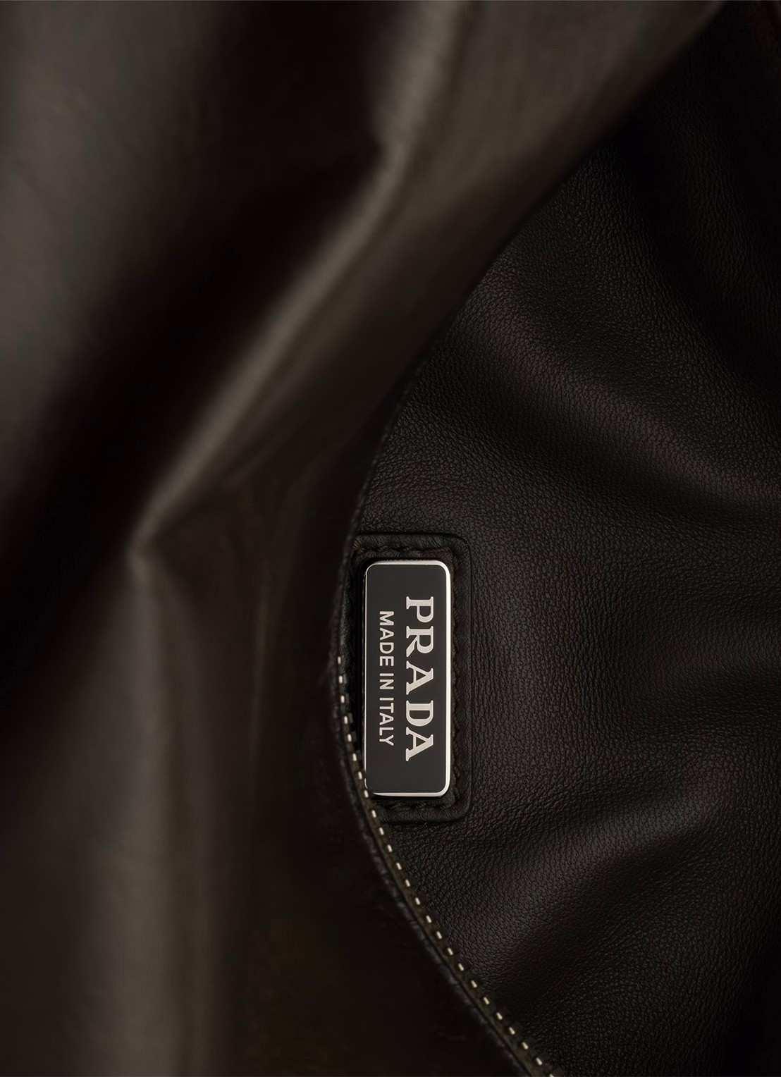 Prada Antiqued handtas van kalfsleer - detail 5 legergroen