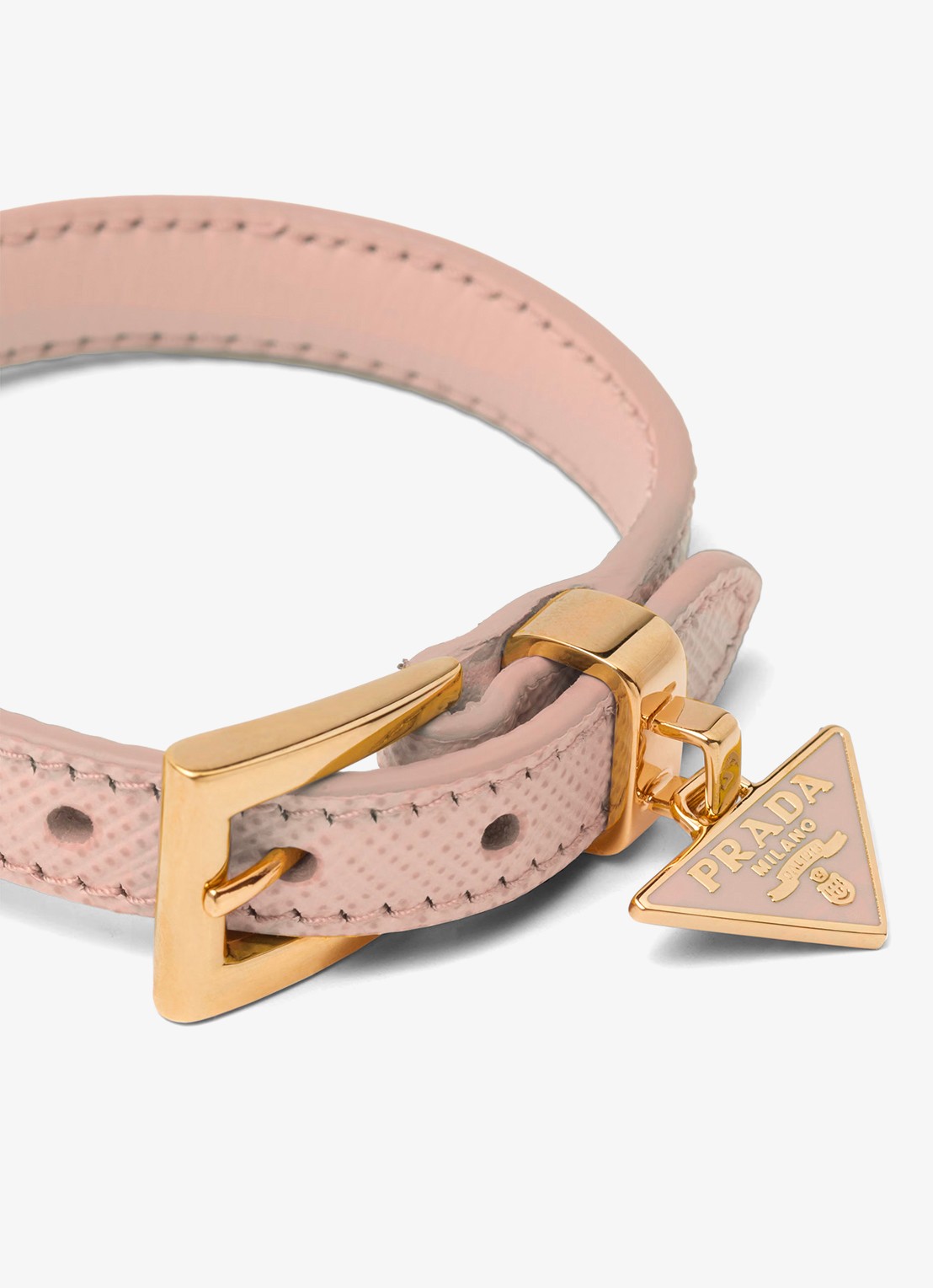 Prada Armband van leer met hanger - voorkant 2 oudroze