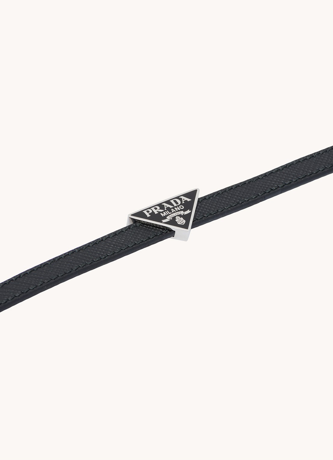 Prada Armband van leer met logo - achterkant 3 zwart