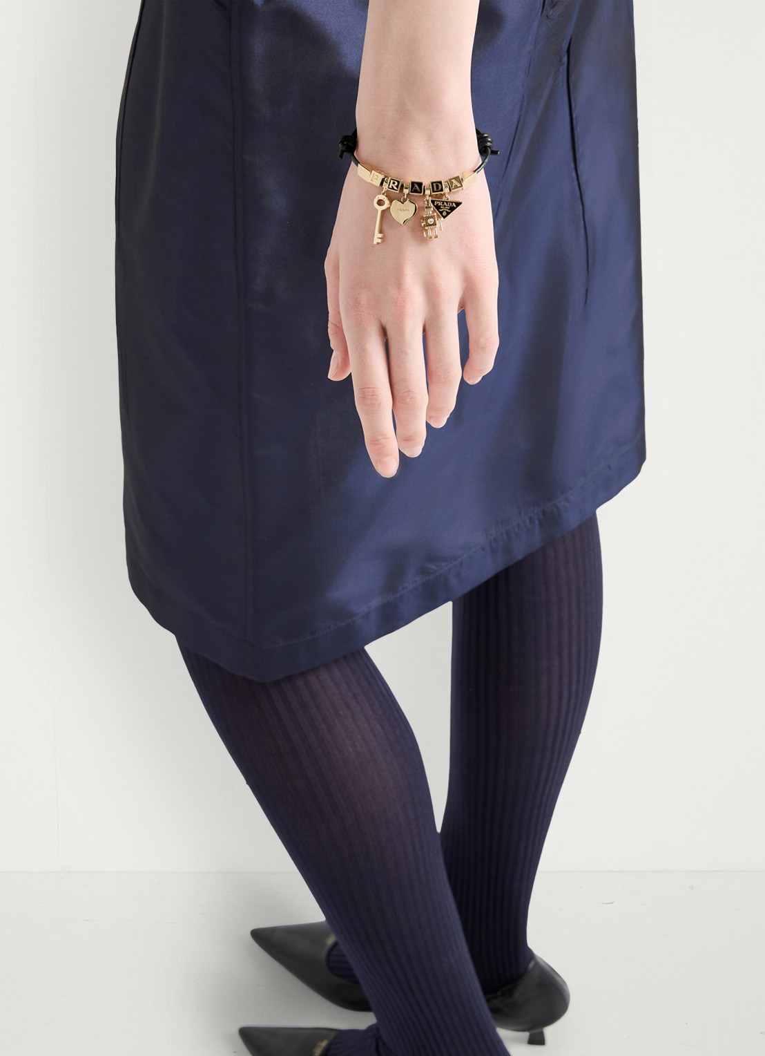 Prada Armband van leer - detail zwart