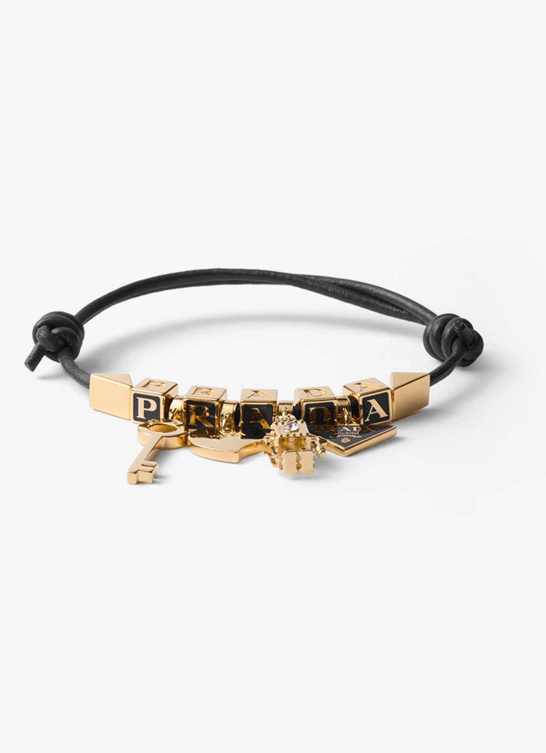 Prada Armband van leer - voorkant 3 zwart