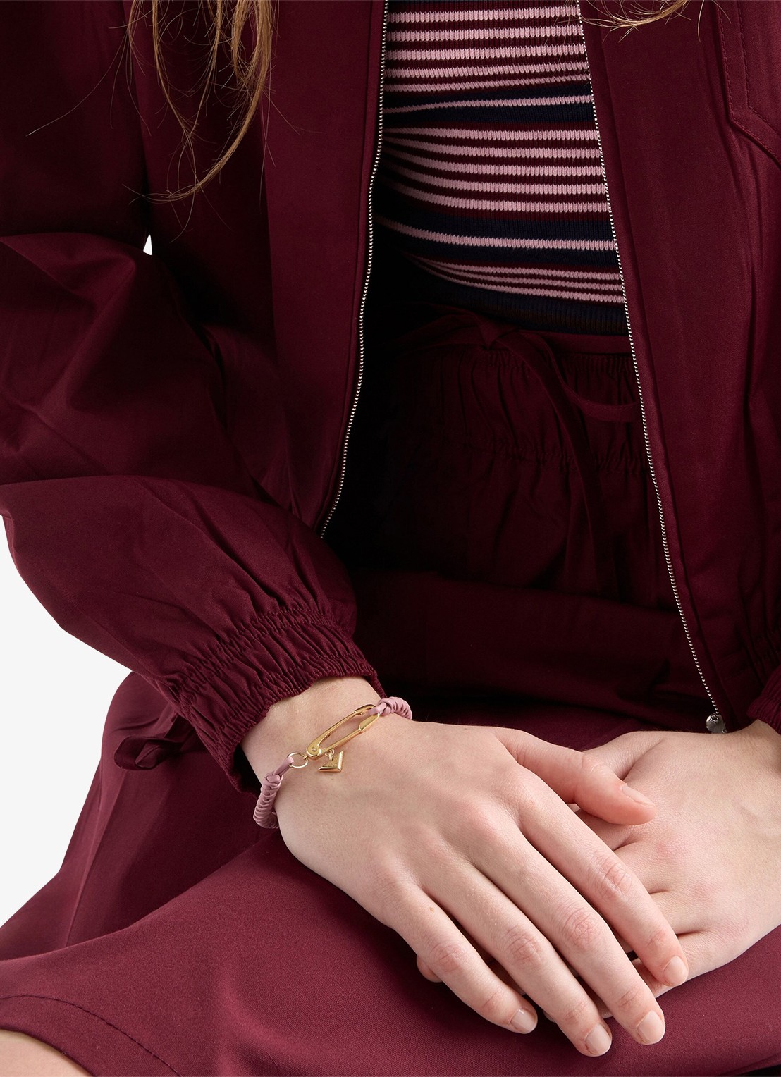 Prada Armband van leer - voorkant 2 oudroze