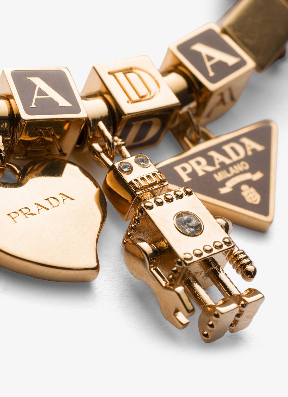 Prada Armband van leer - detail bruin