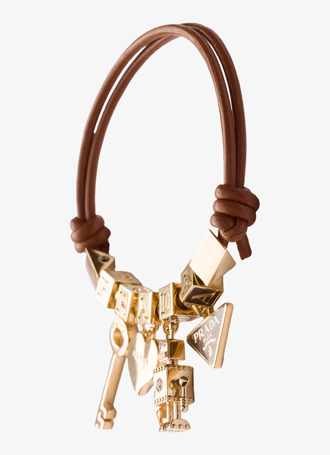 Prada Armband van leer - voorkant 3 bruin