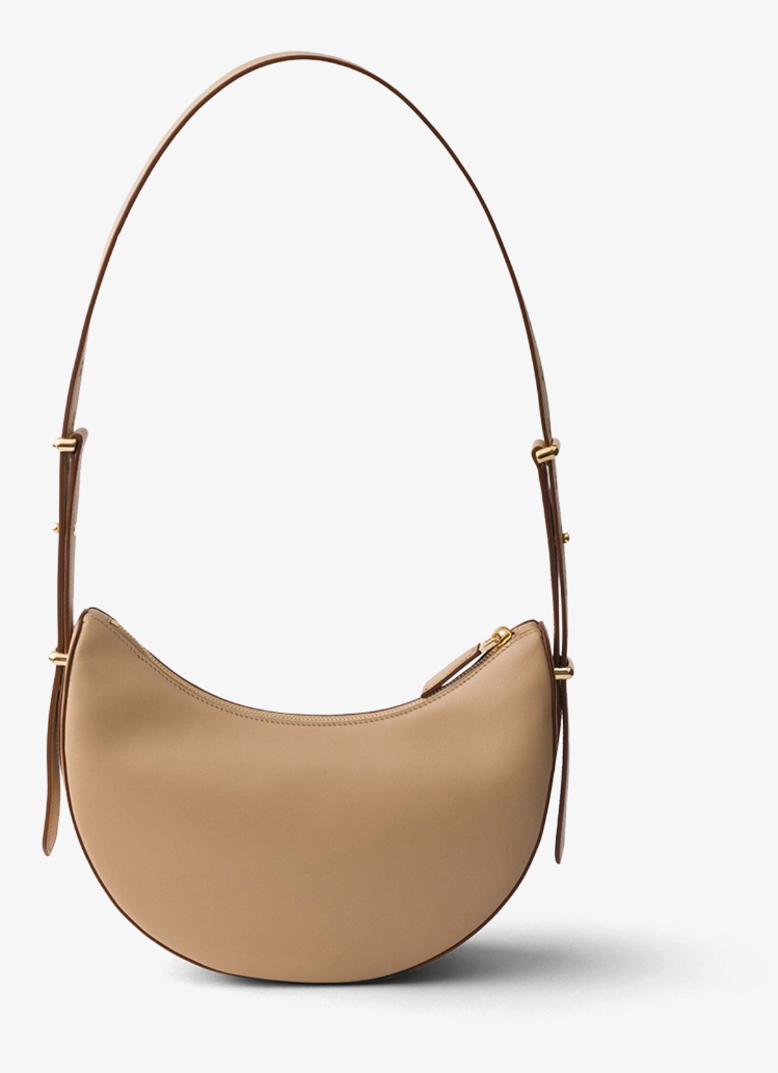 Prada Arqué Small schoudertas van kalfsleer - achterkant 5 beige