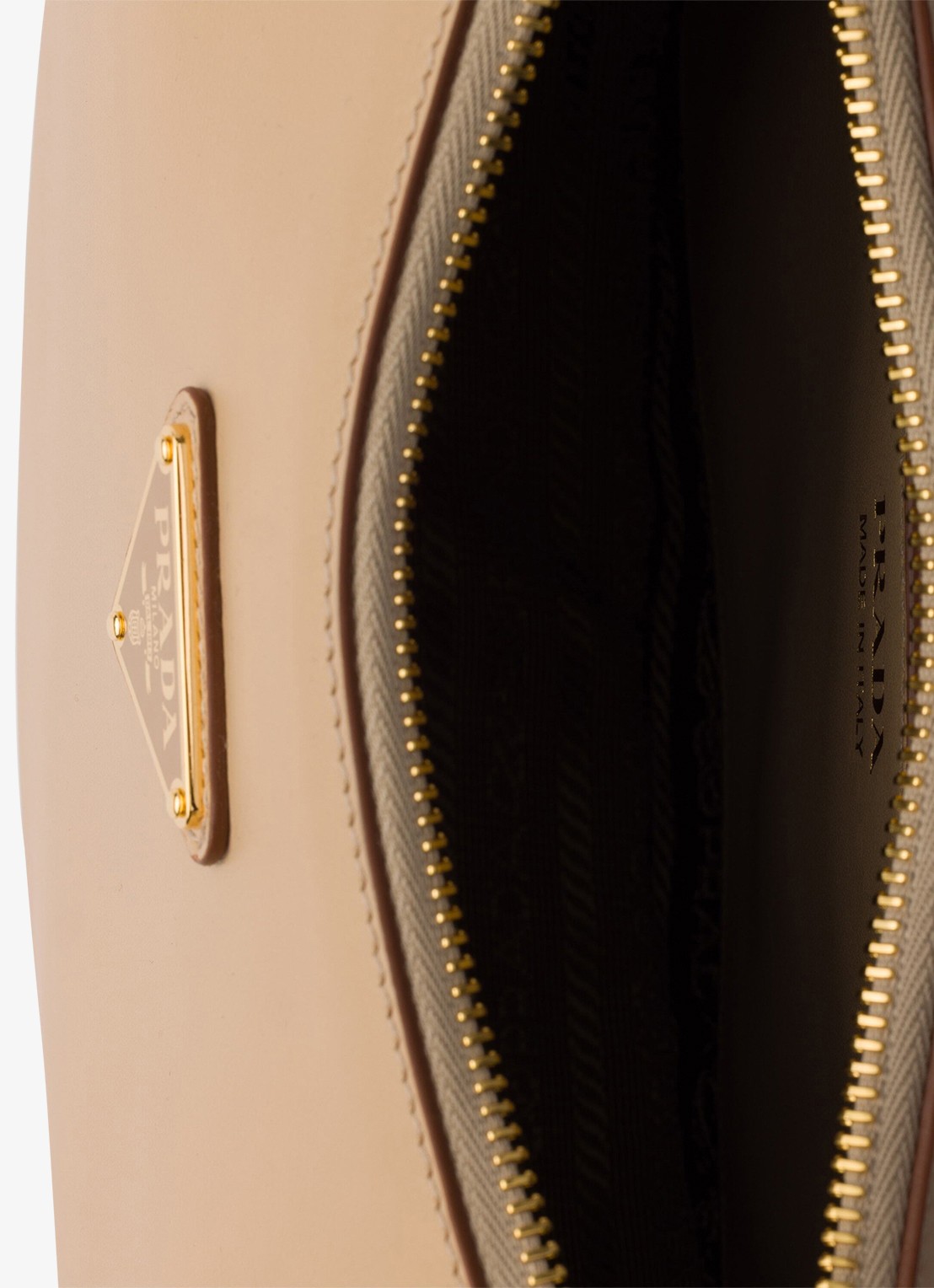 Prada Arqué Small schoudertas van kalfsleer - detail 4 beige