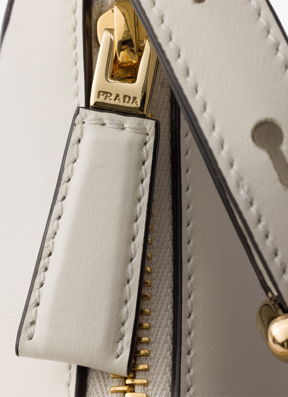 Prada Arqué Small schoudertas van kalfsleer - detail 3 wit