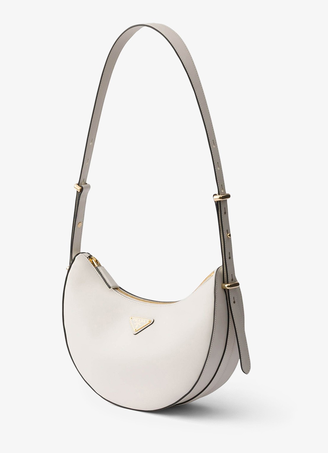 Prada Arqué Small schoudertas van kalfsleer - voorkant 6 wit