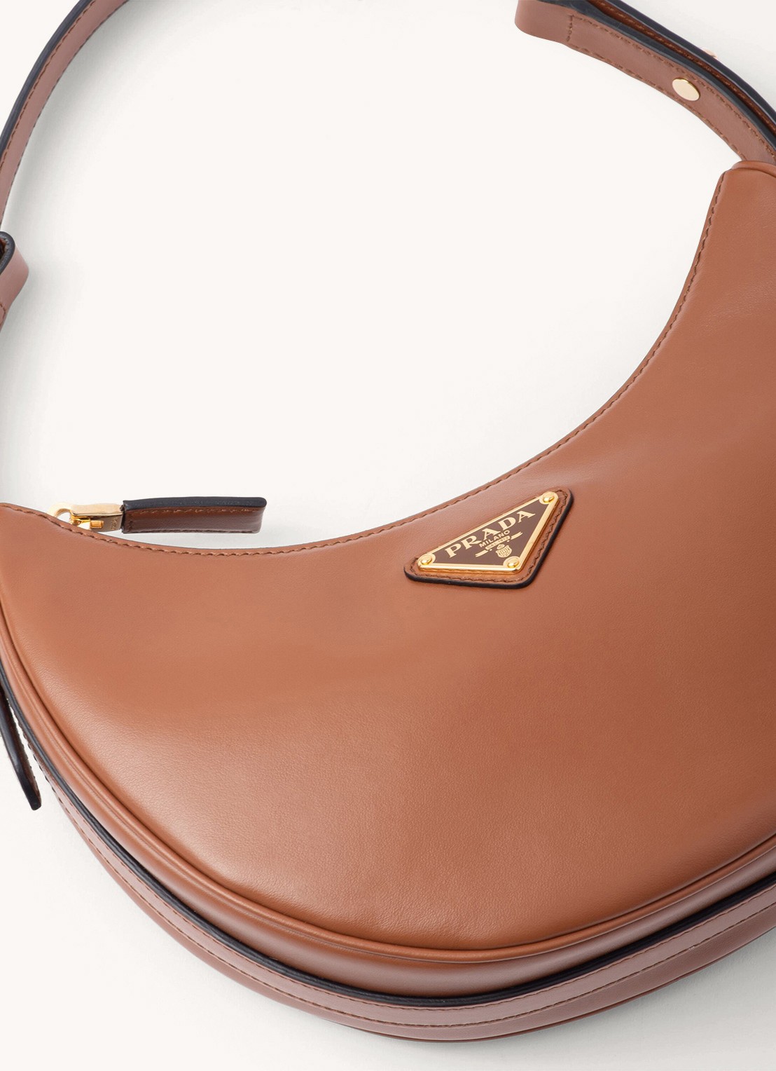 Prada Arqué Small schoudertas van leer - detail 6 bruin