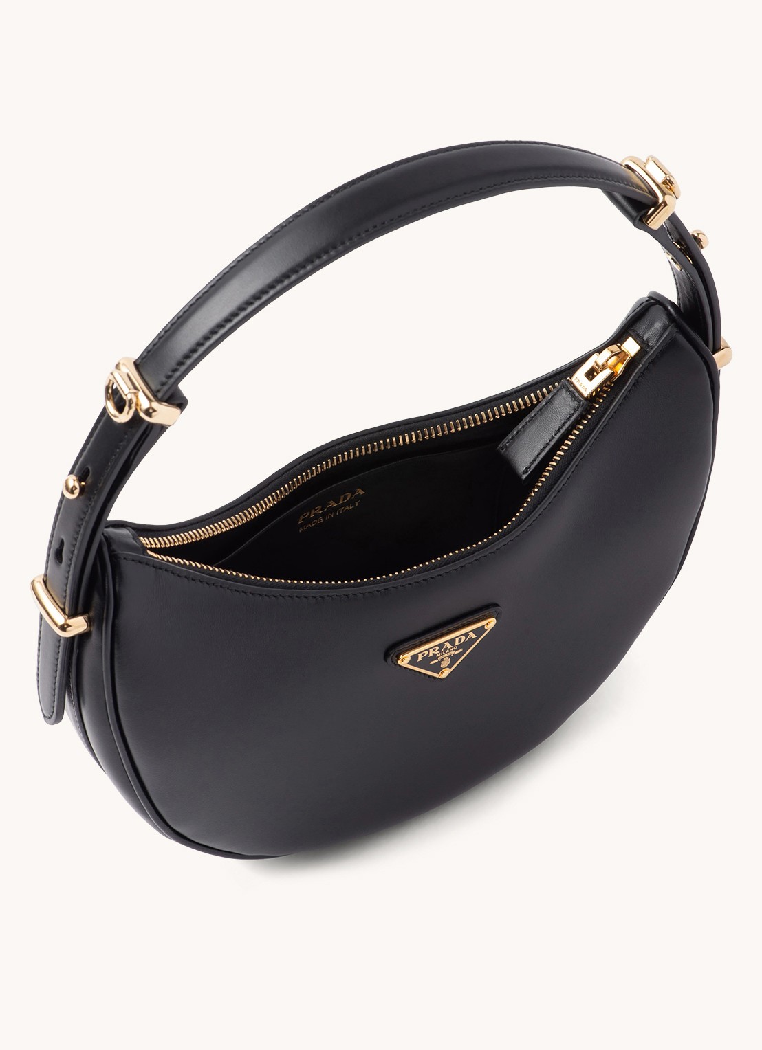 Prada Arqué Small schoudertas van leer - detail 5 zwart