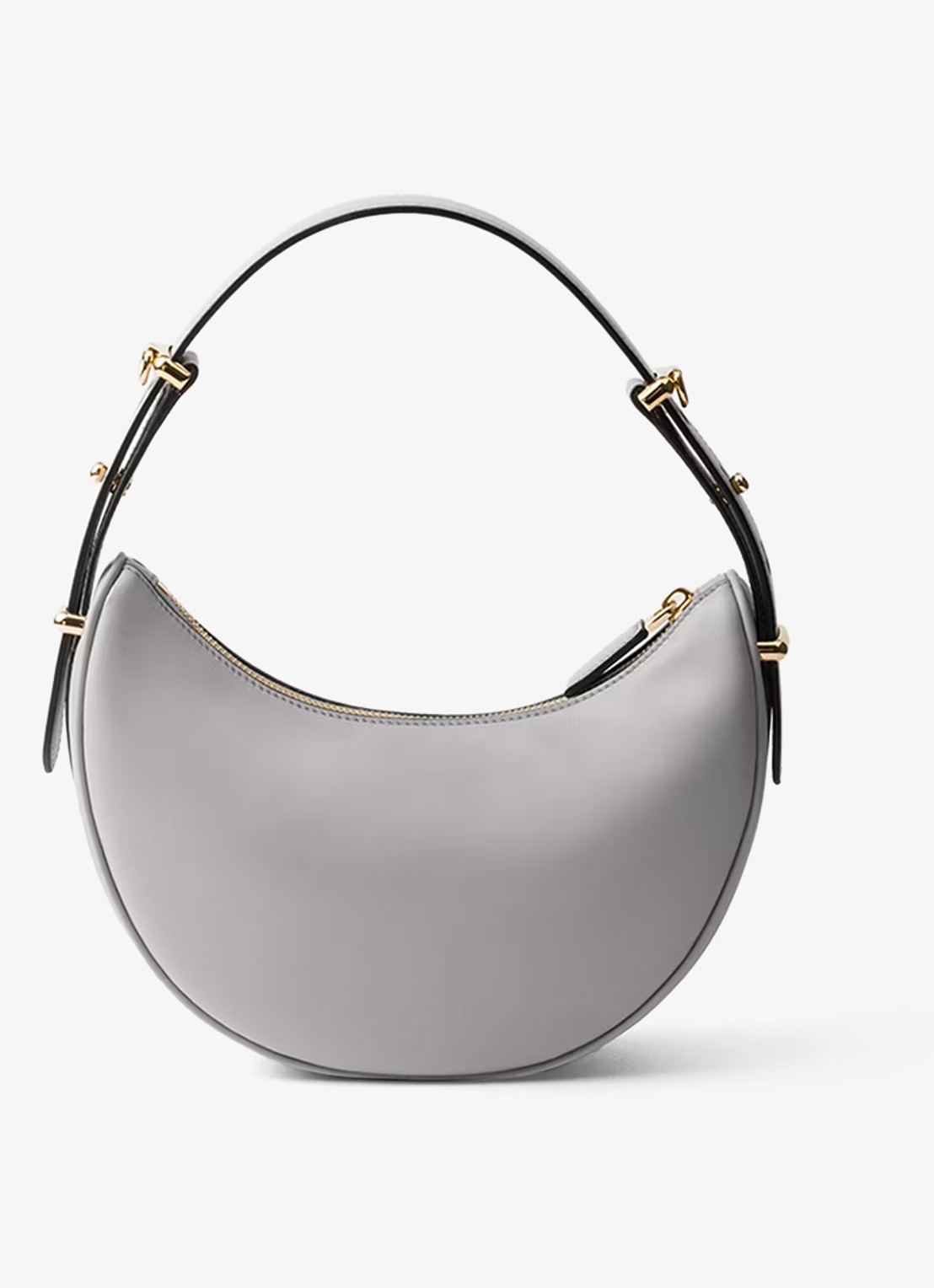 Prada Arqué Small schoudertas van leer - achterkant 3 grijs