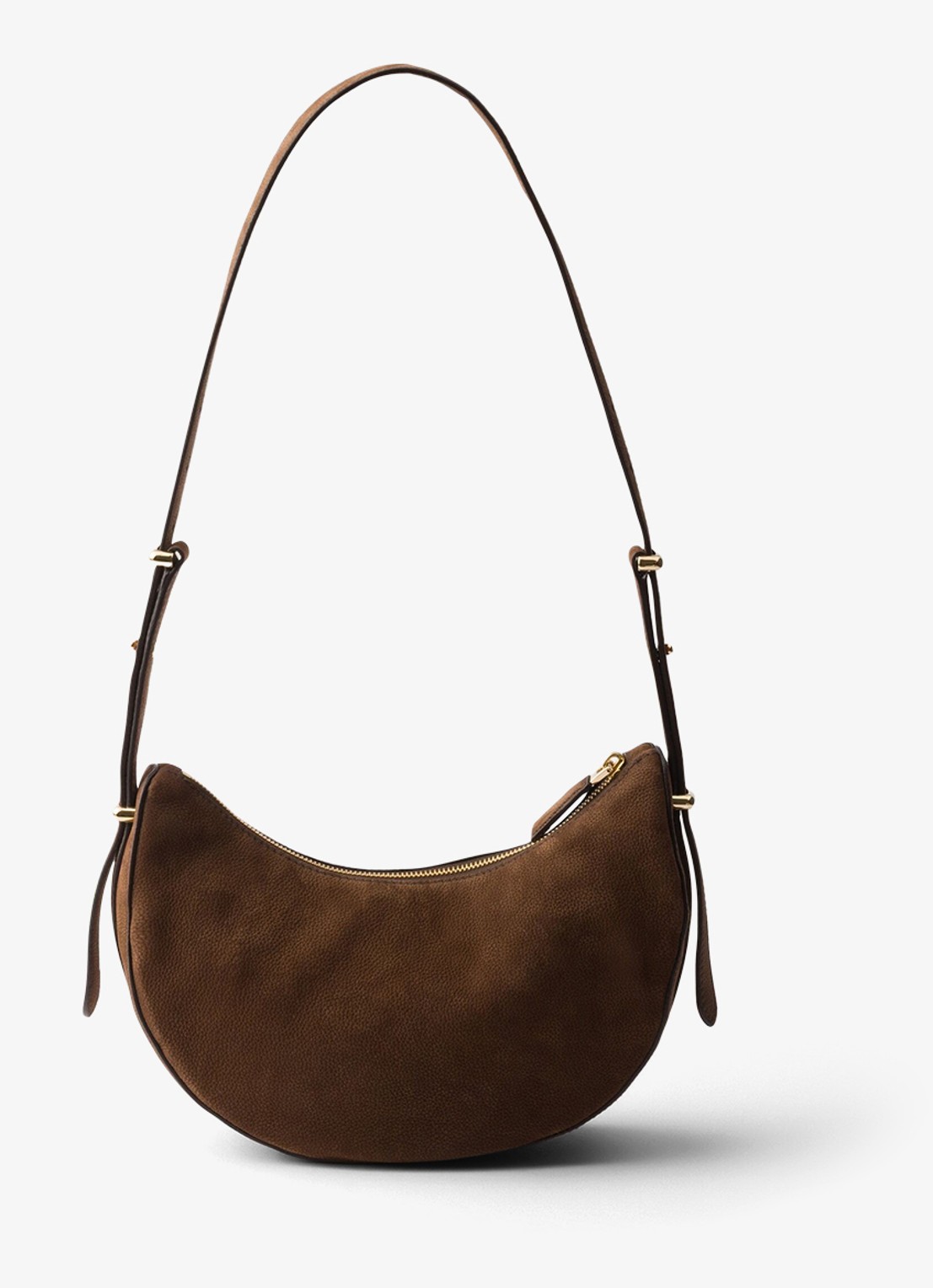 Prada Arqué Small schoudertas van nubuck - achterkant 7 bruin