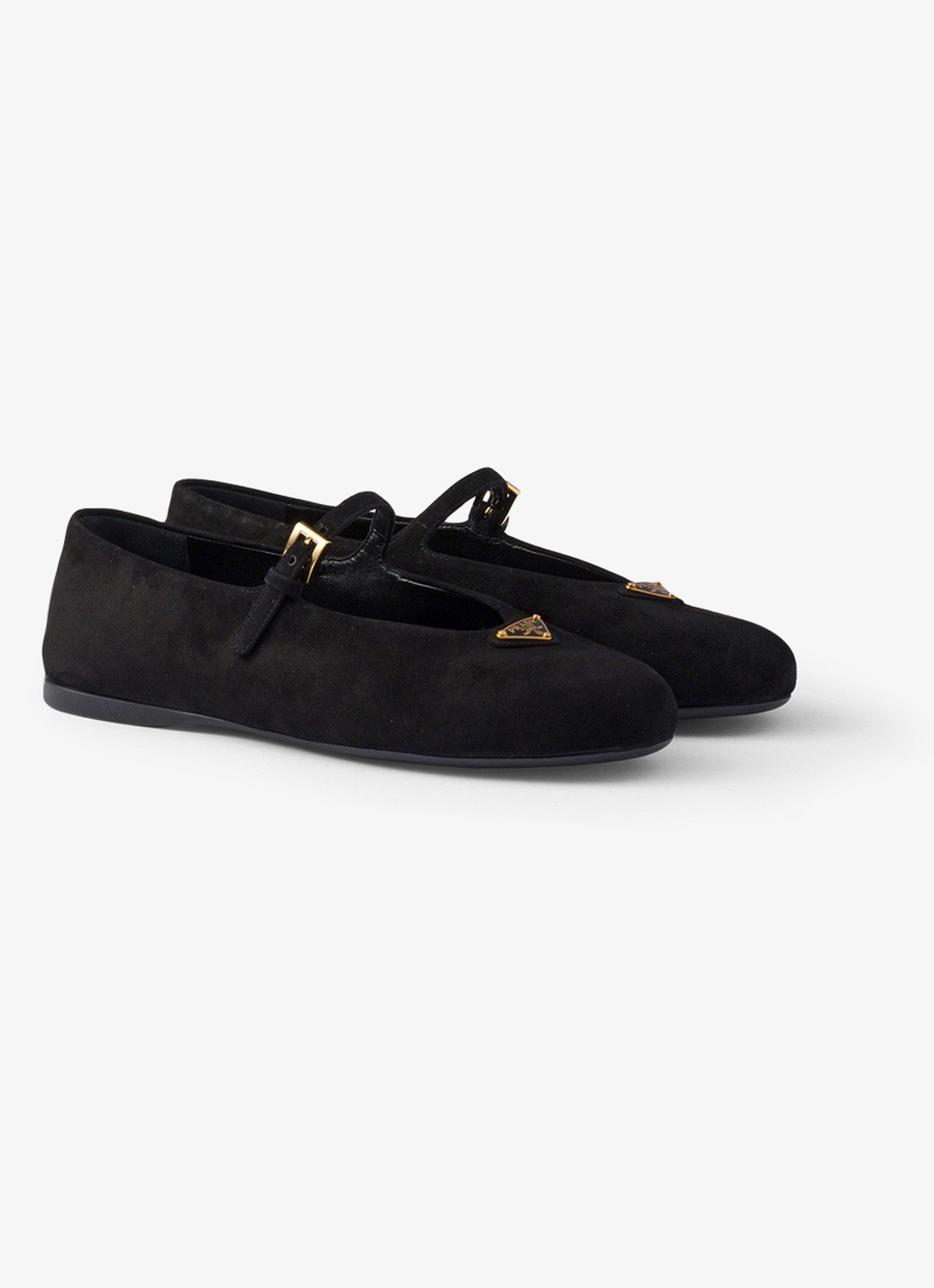Prada Ballerina van geitensuède - voorkant zwart