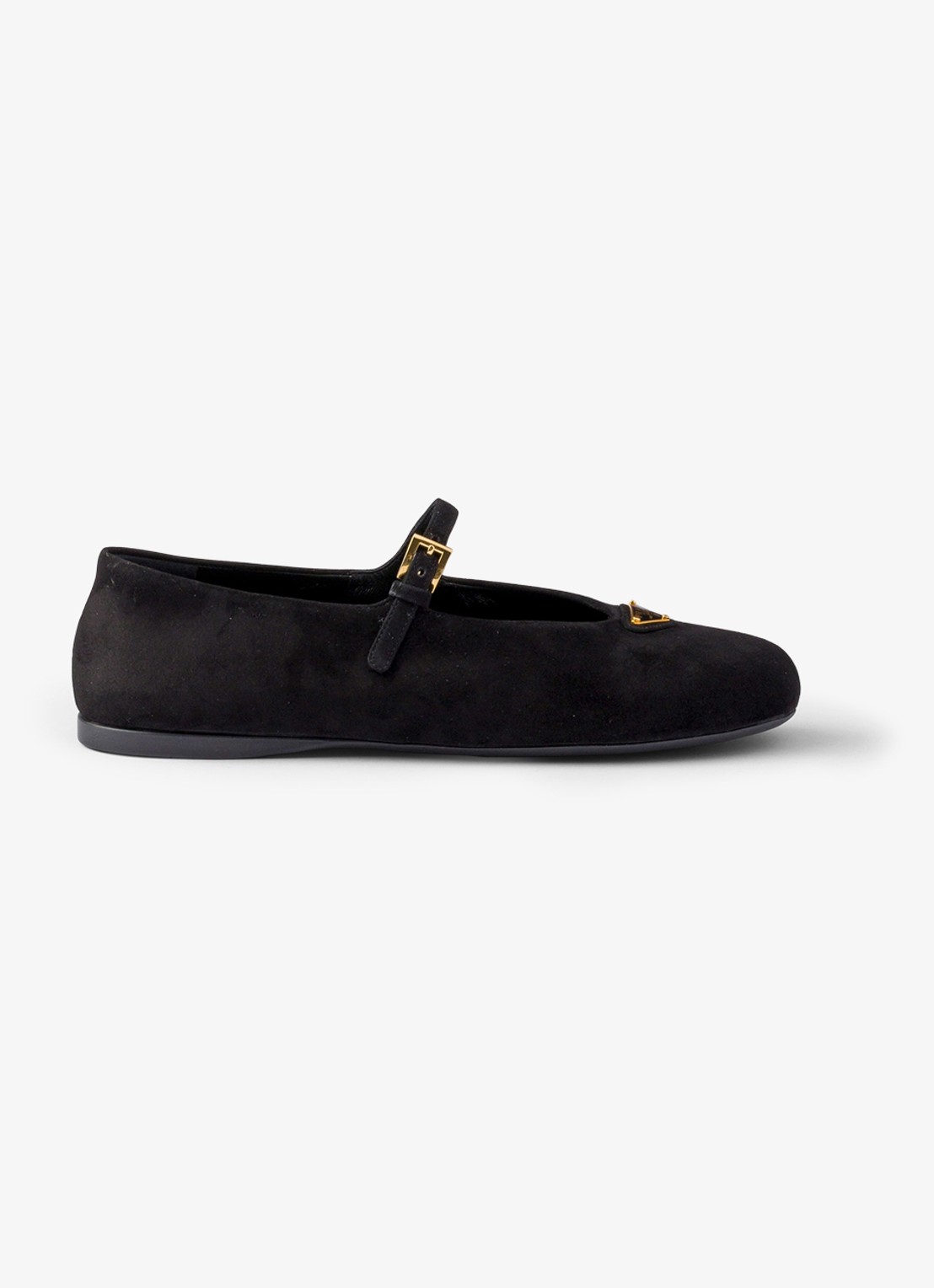 Prada Ballerina van geitensuède - voorkant 2 zwart