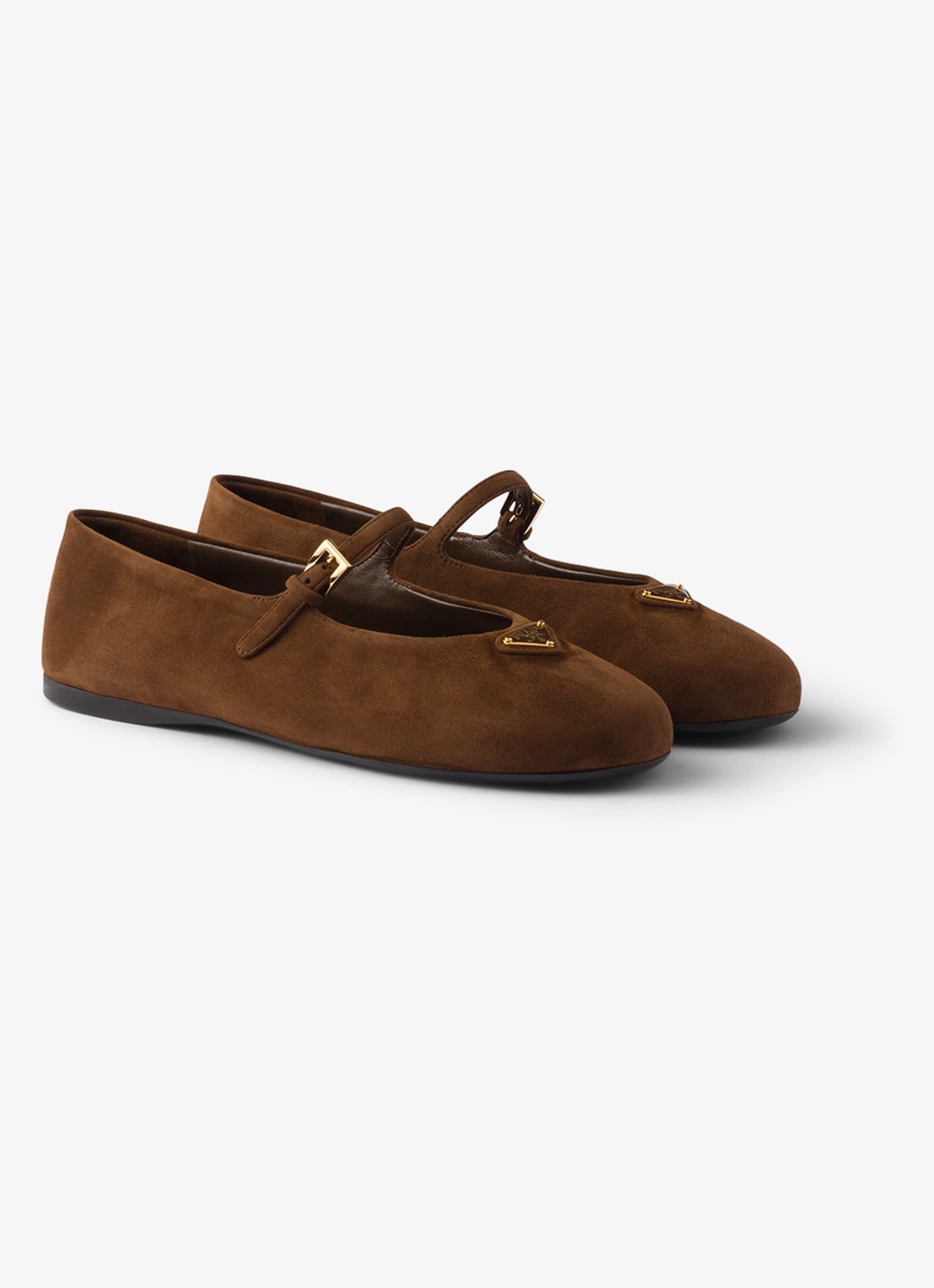 Prada Ballerina van geitensuède - voorkant 2 bruin