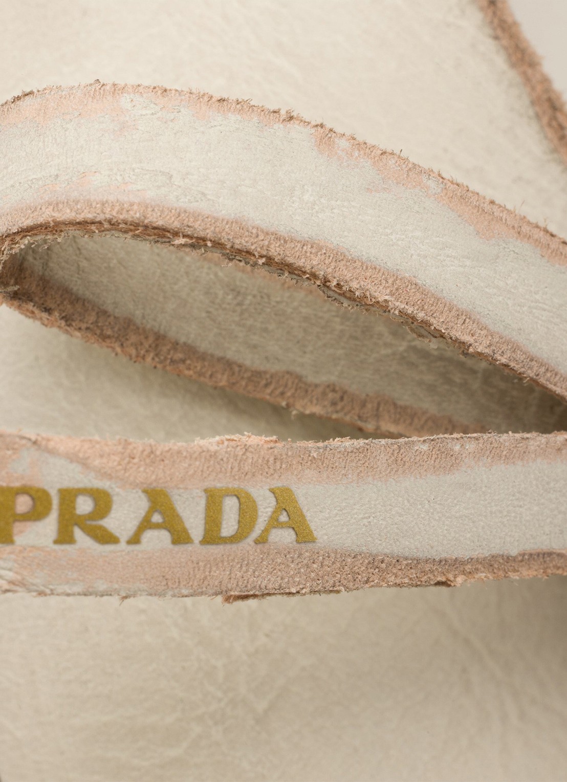 Prada Ballerina van kalfsleer - detail 5 gebroken wit
