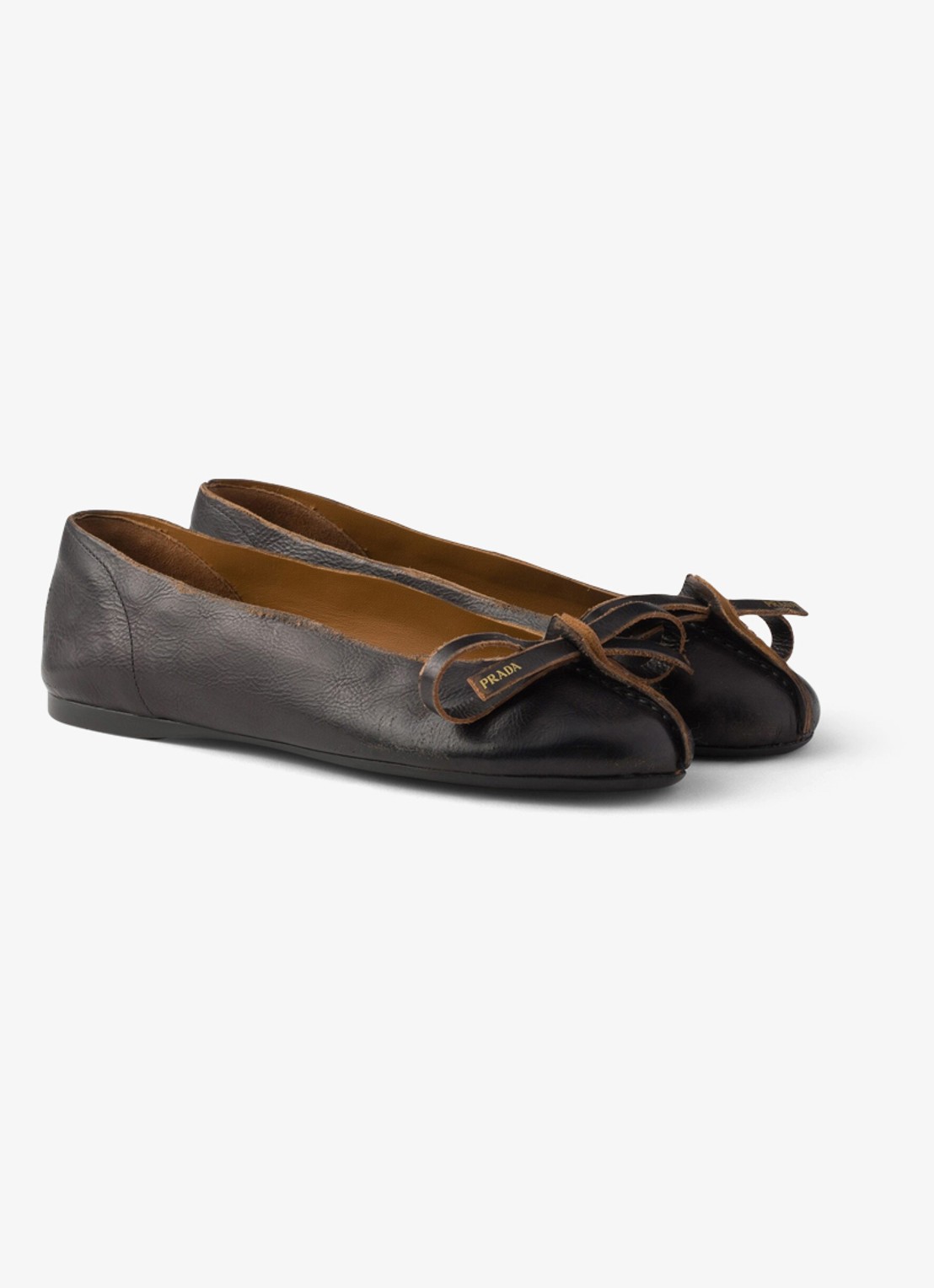 Prada Ballerina van kalfsleer - voorkant 5 zwart