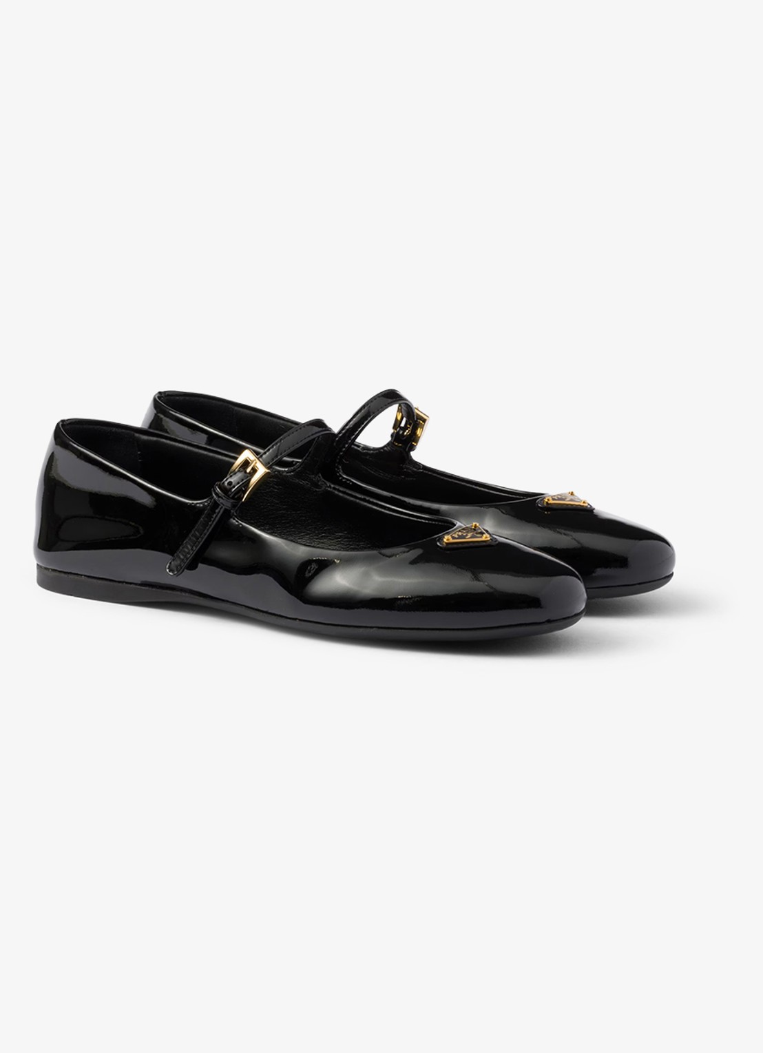 Prada Ballerina van lakleer - voorkant zwart