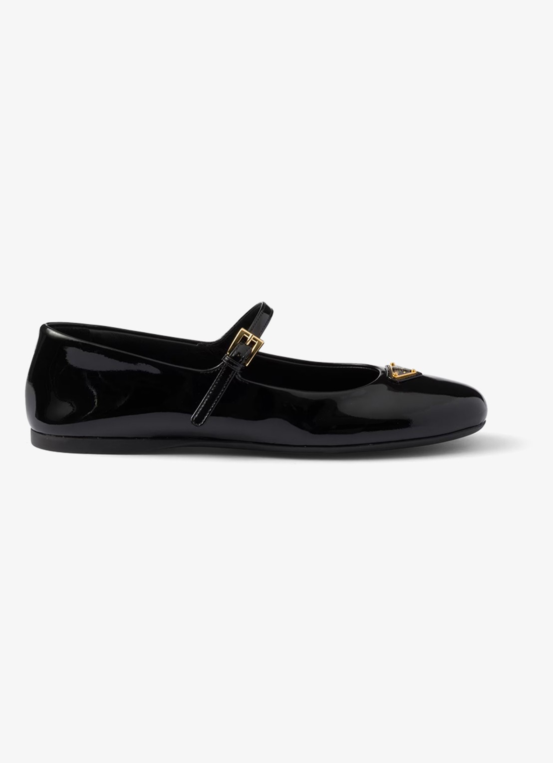 Prada Ballerina van lakleer - voorkant 2 zwart