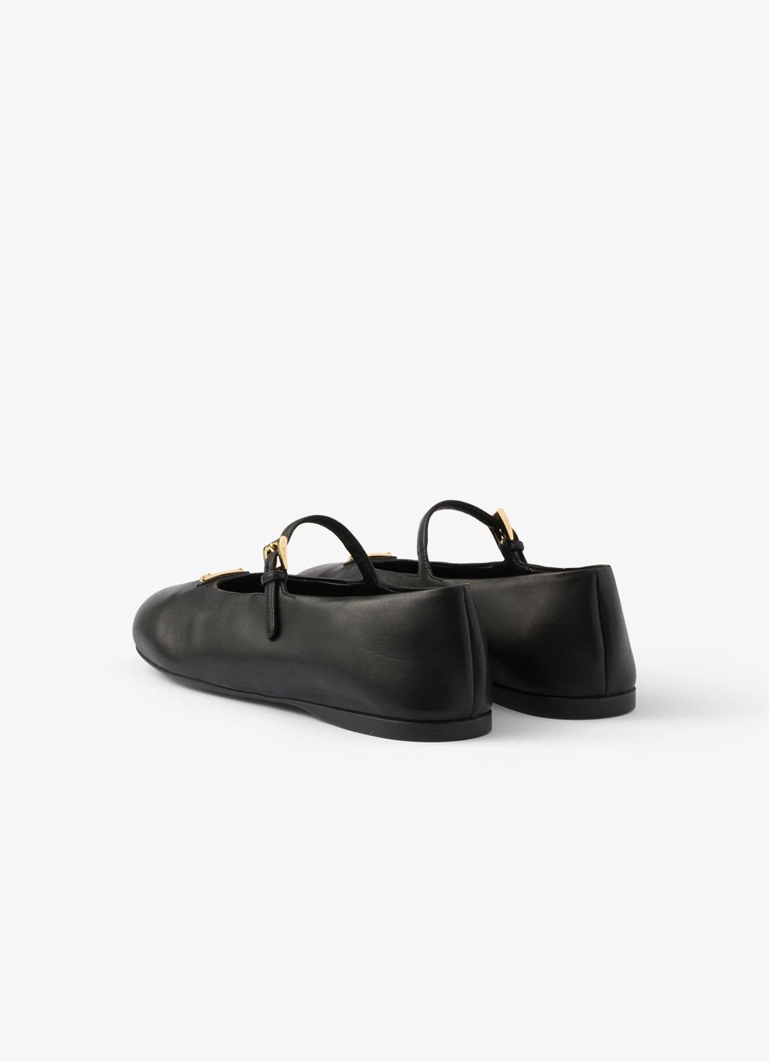 Prada Ballerina van leer - achterkant 3 zwart