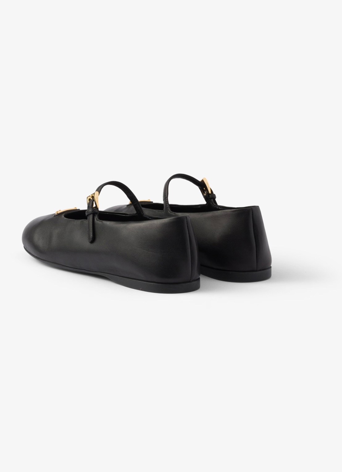 Prada Ballerina van leer - achterkant zwart