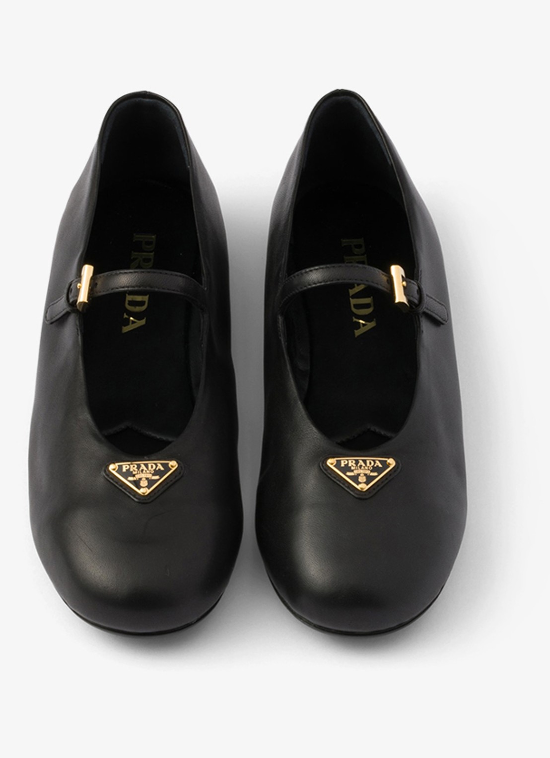 Prada Ballerina van leer - detail zwart