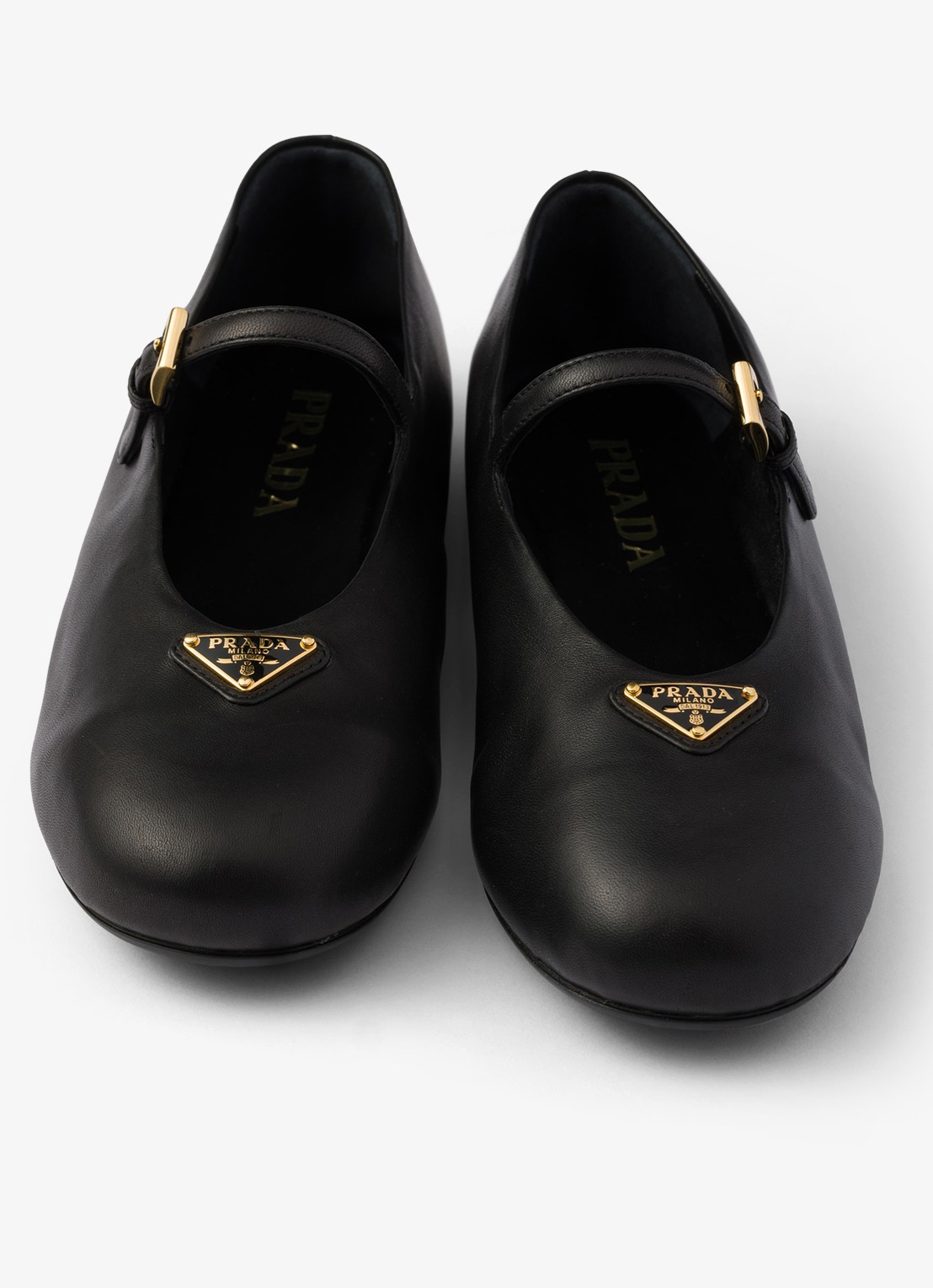 Prada Ballerina van leer - detail 2 zwart