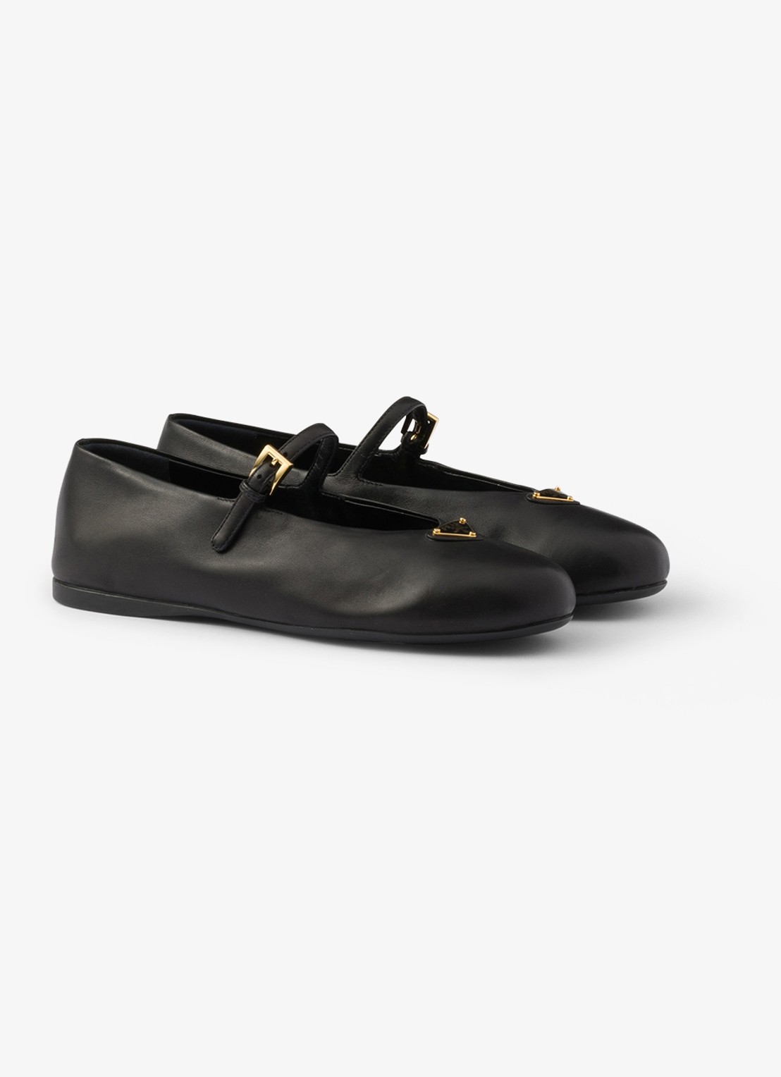 Prada Ballerina van leer - voorkant 4 zwart