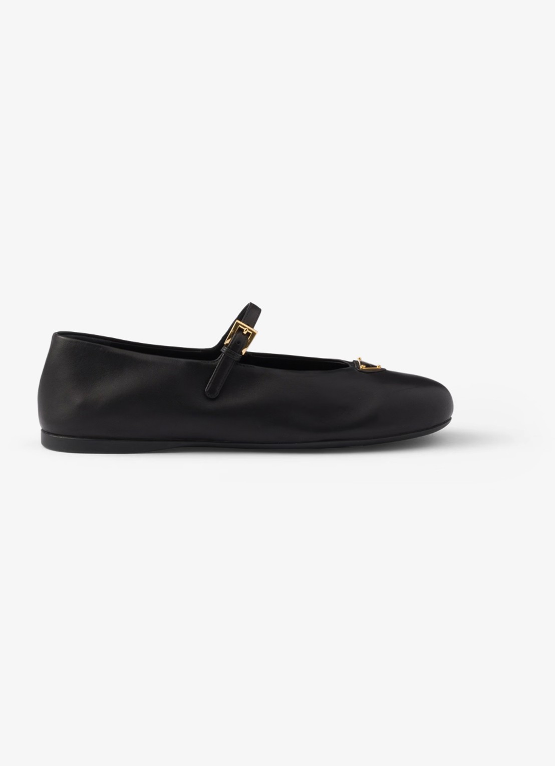 Prada Ballerina van leer - voorkant 2 zwart