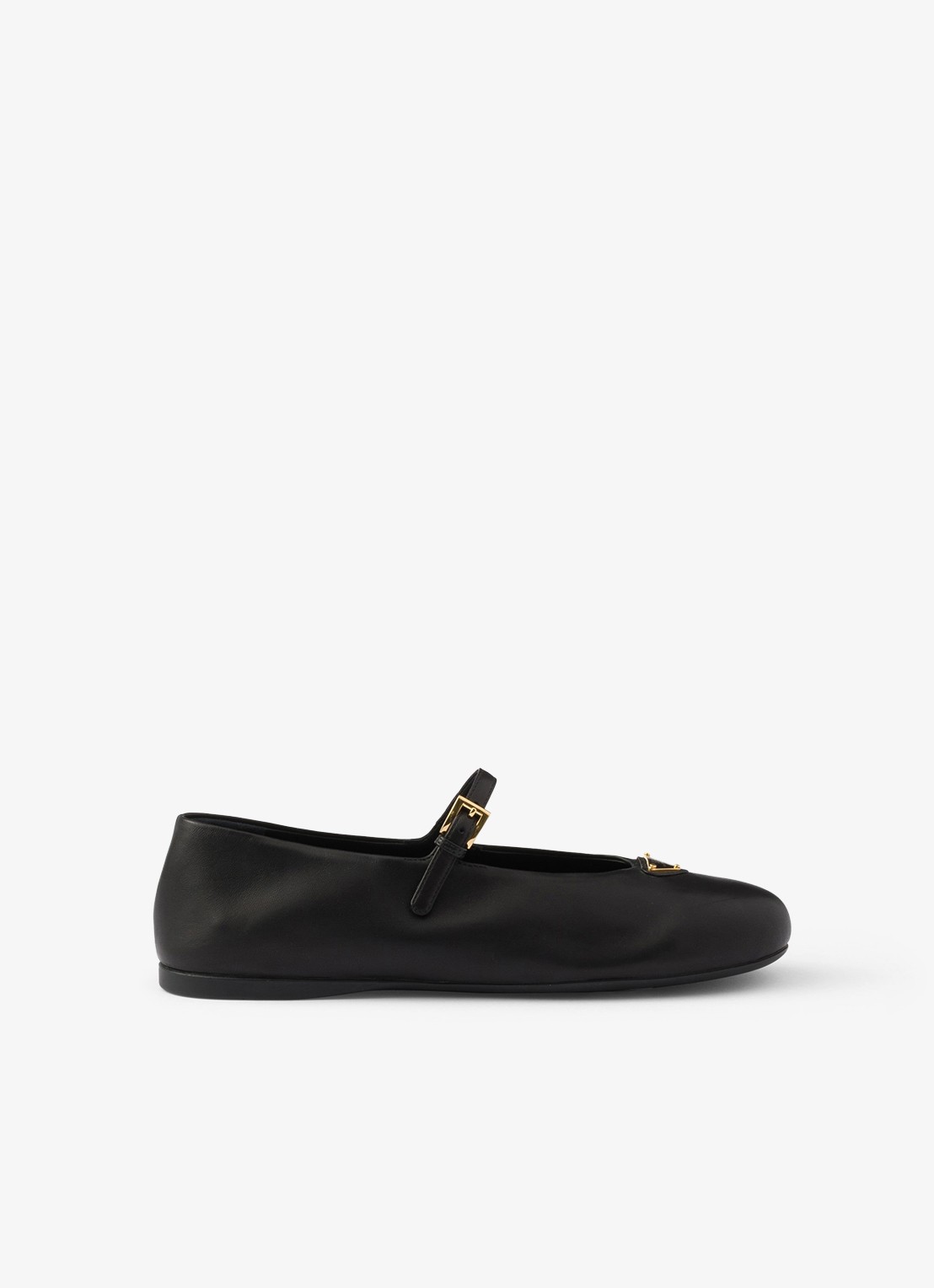 Prada Ballerina van leer - voorkant 5 zwart