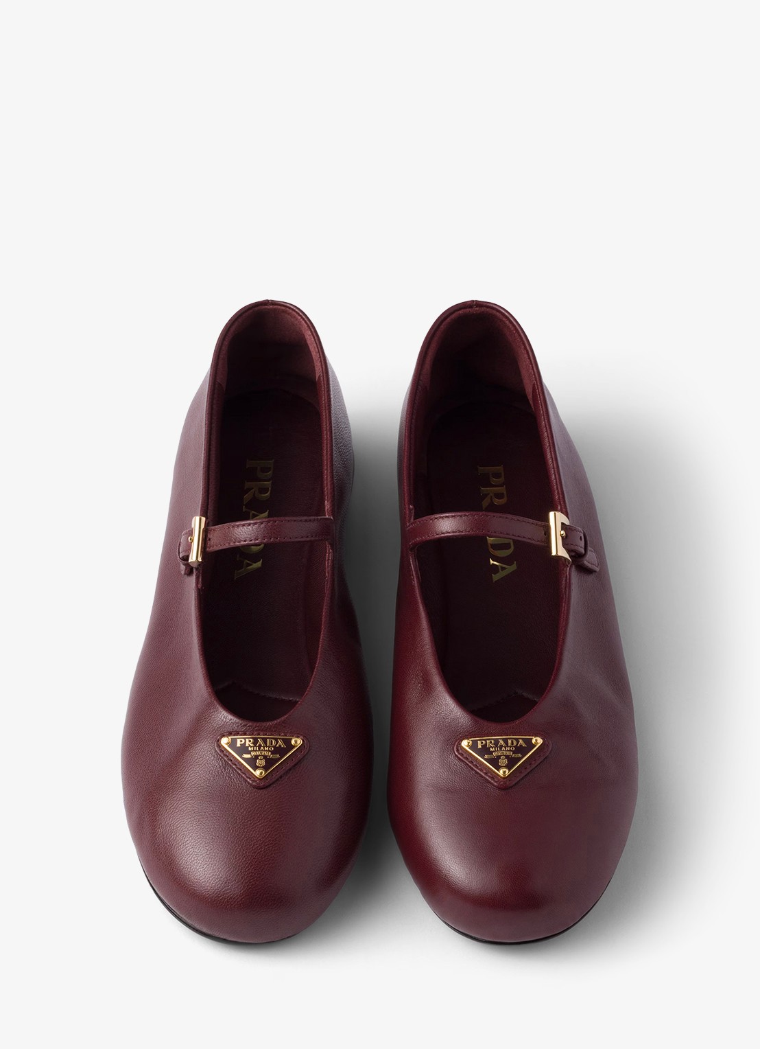 Prada Ballerina van leer - detail 4 bordeauxrood