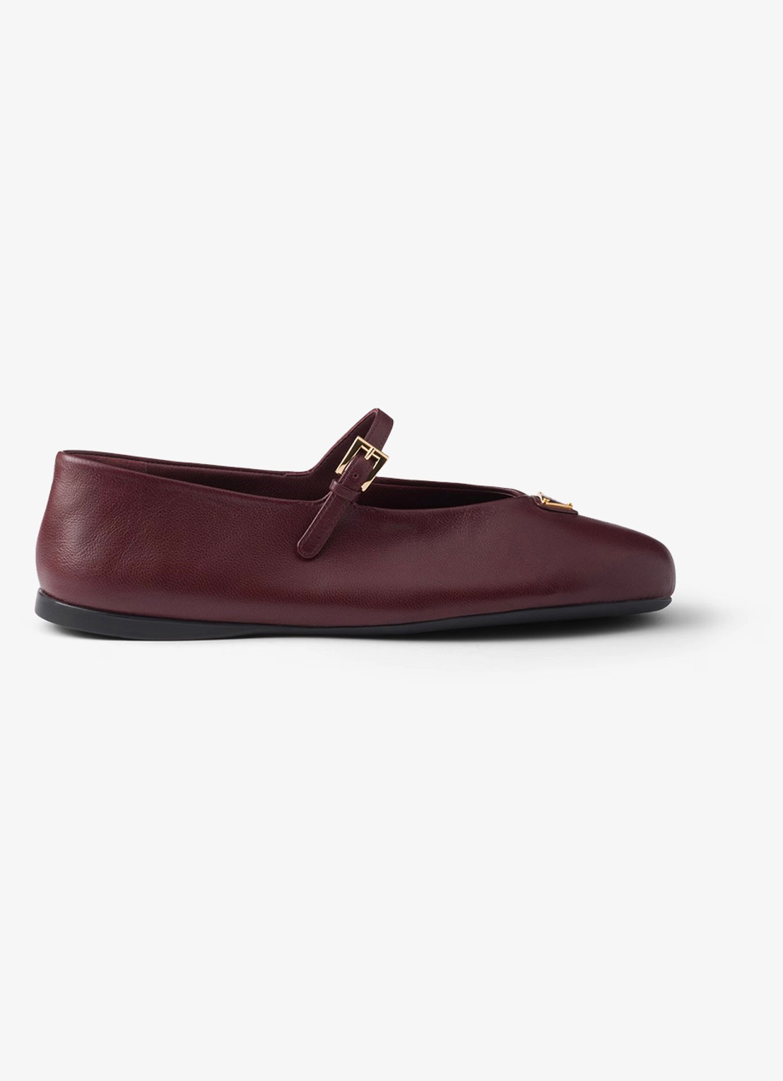 Prada Ballerina van leer - voorkant 2 bordeauxrood