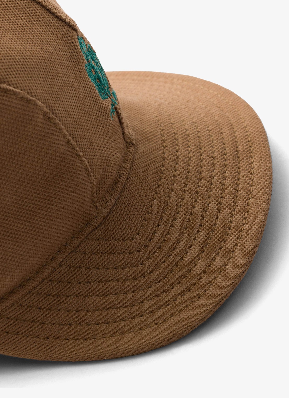 Prada Baseball pet met borduring - detail camel