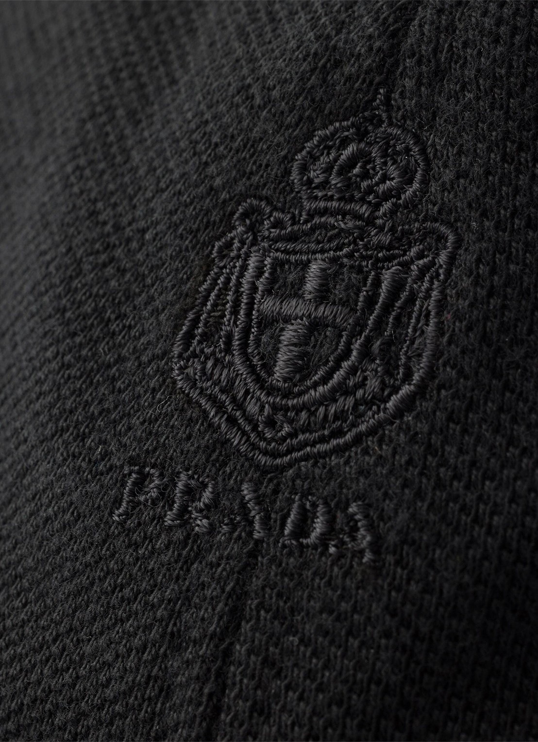 Prada Baseball pet met logoborduring - detail 3 zwart
