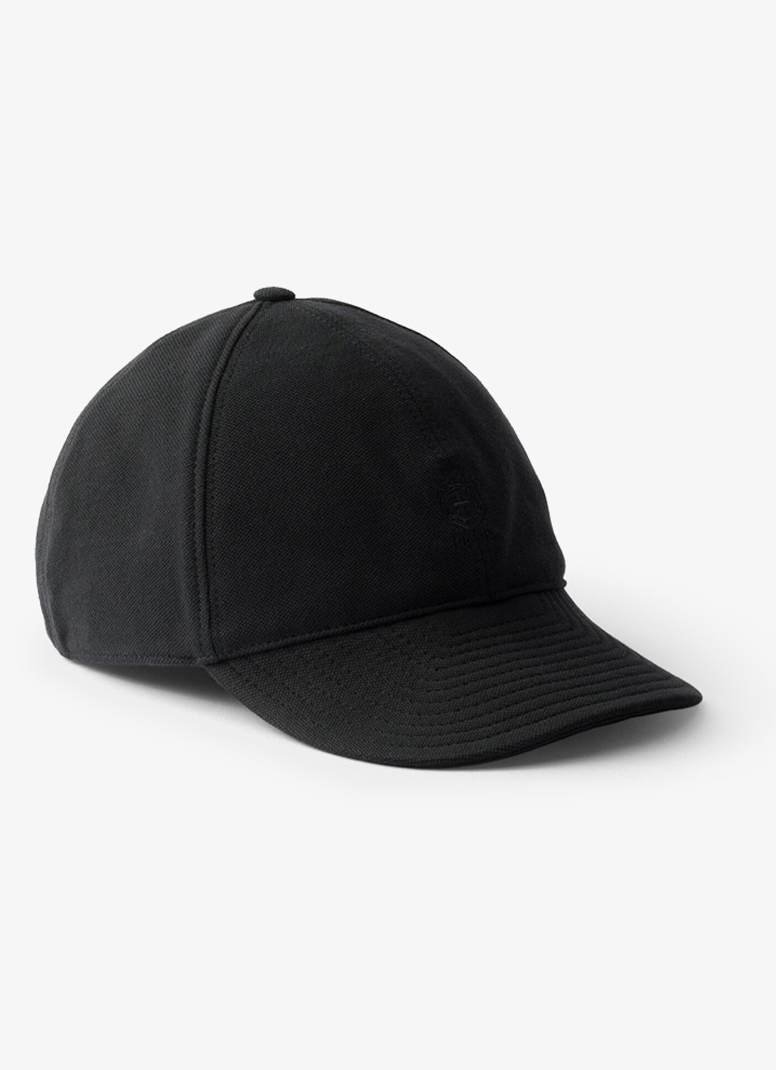 Prada Baseball pet met logoborduring - voorkant zwart