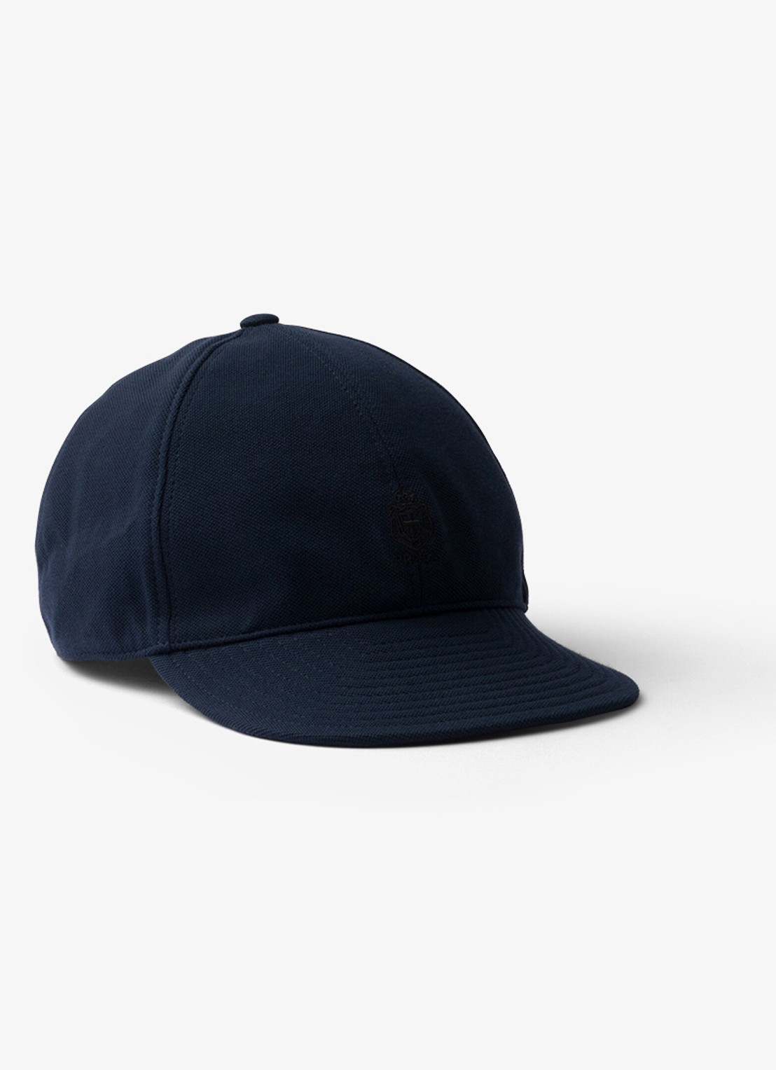 Prada Baseball pet met logoborduring - voorkant donkerblauw