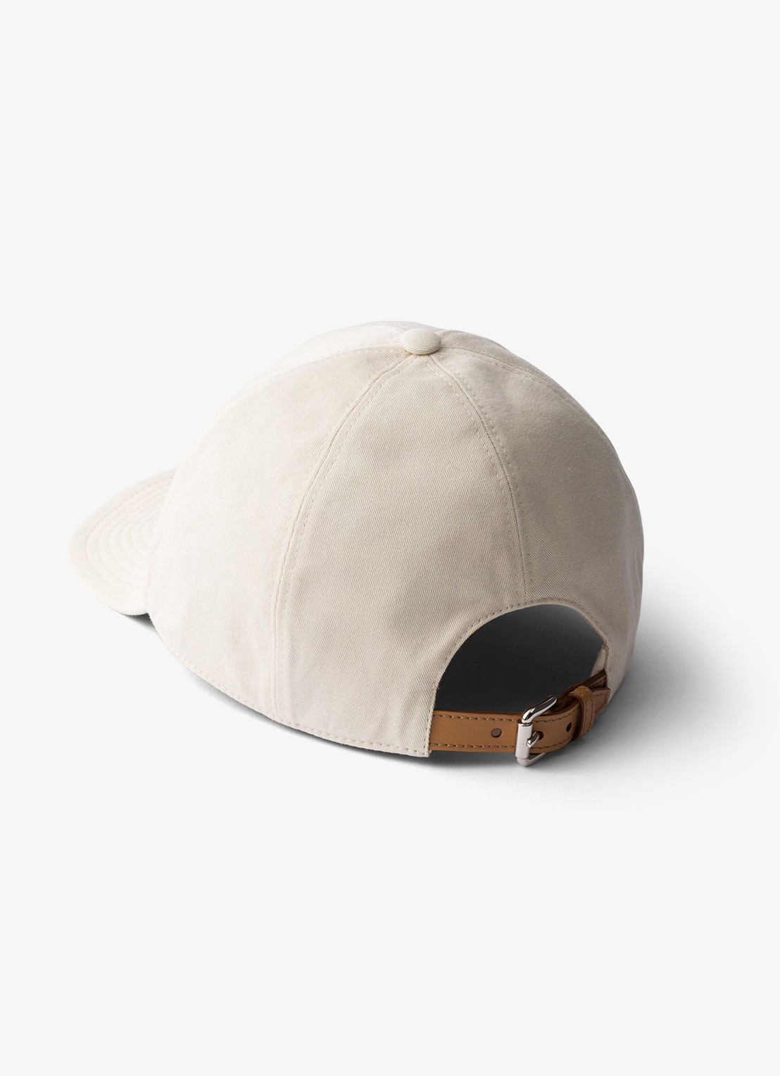 Prada Baseball pet met logoborduring - detail gebroken wit