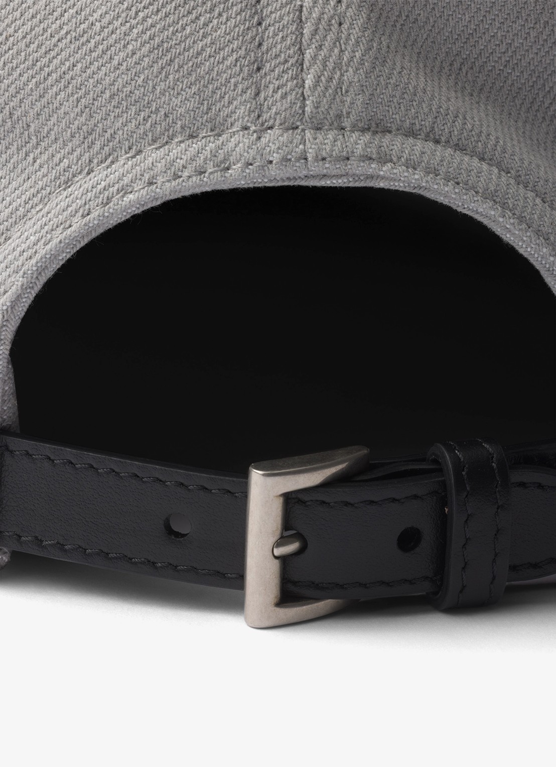Prada Baseball pet van denim met logoborduring - achterkant 2 lichtgrijs