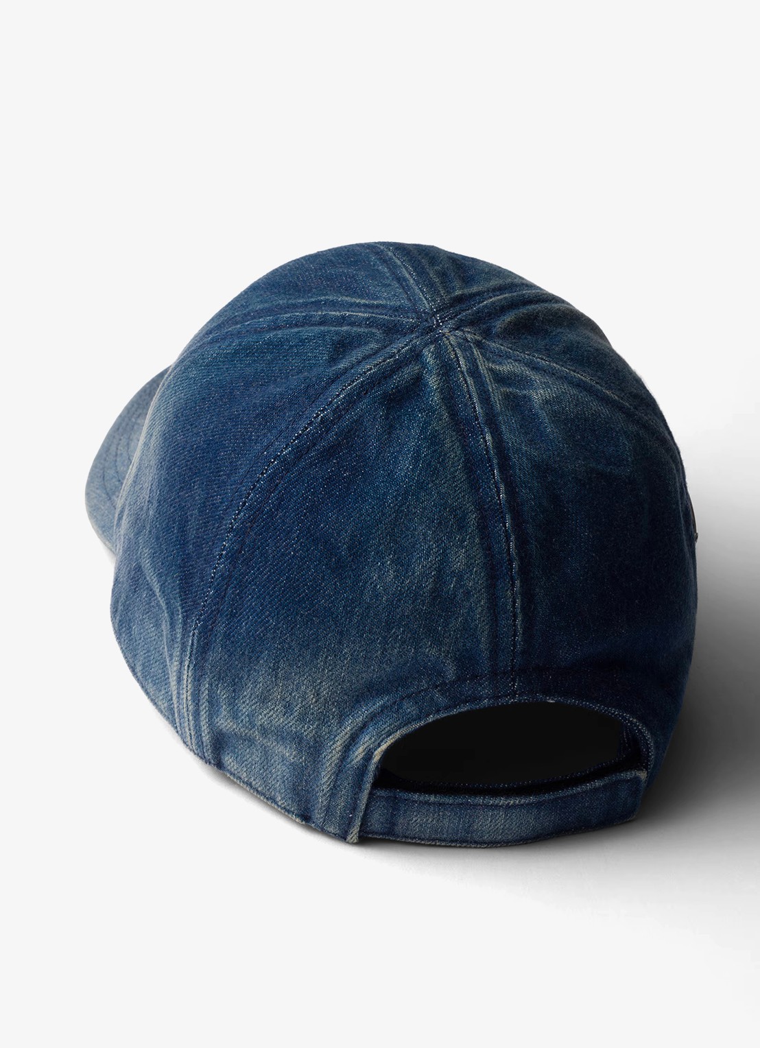 Prada Baseball pet van denim met verwassen afwerking - achterkant 2 indigo