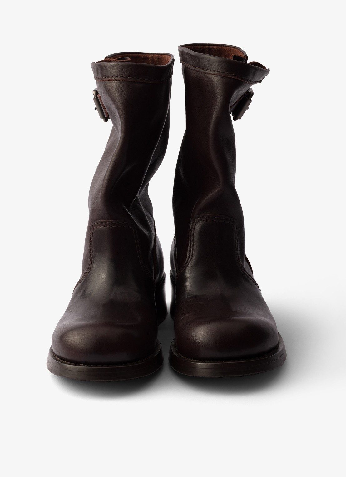 Prada Biker boot van kalfsleer - detail 6 donkerbruin