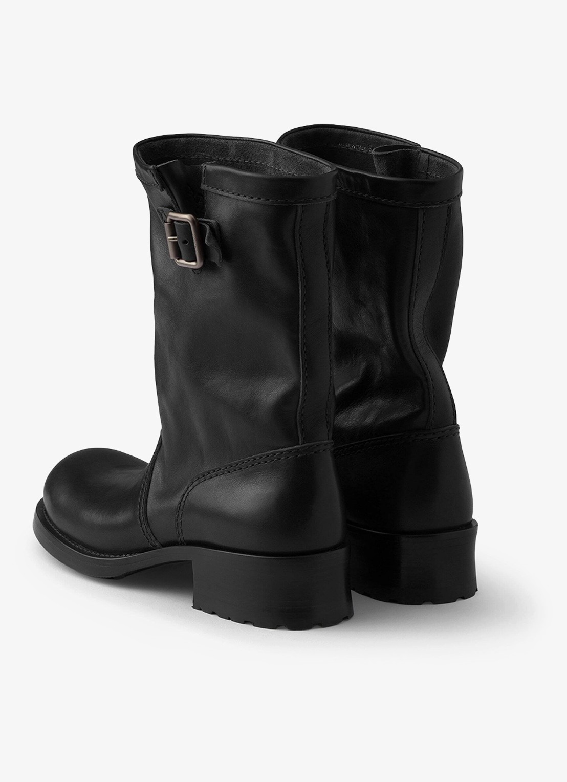Prada Biker boot van kalfsleer - achterkant 6 zwart