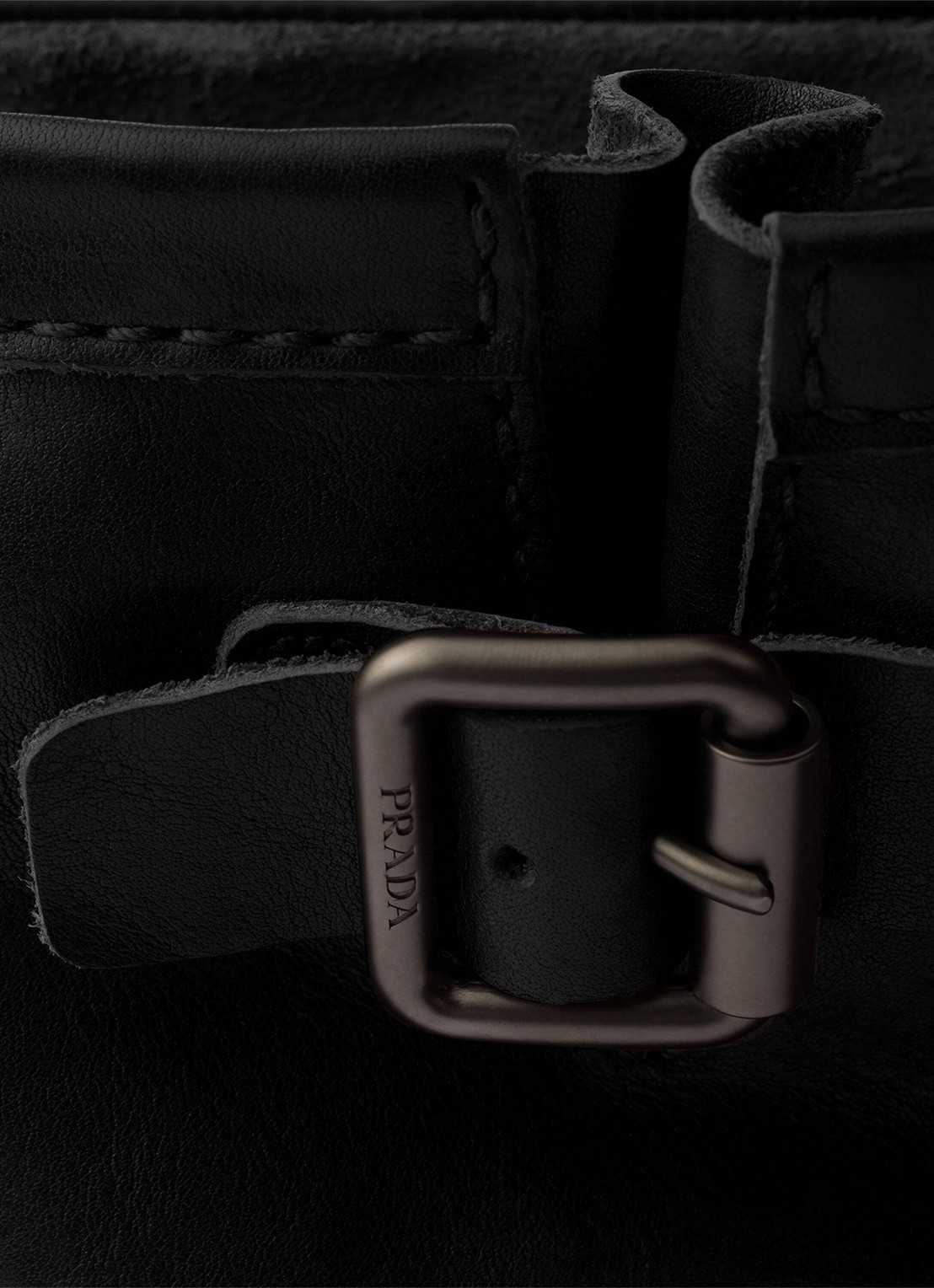 Prada Biker boot van kalfsleer - detail 5 zwart