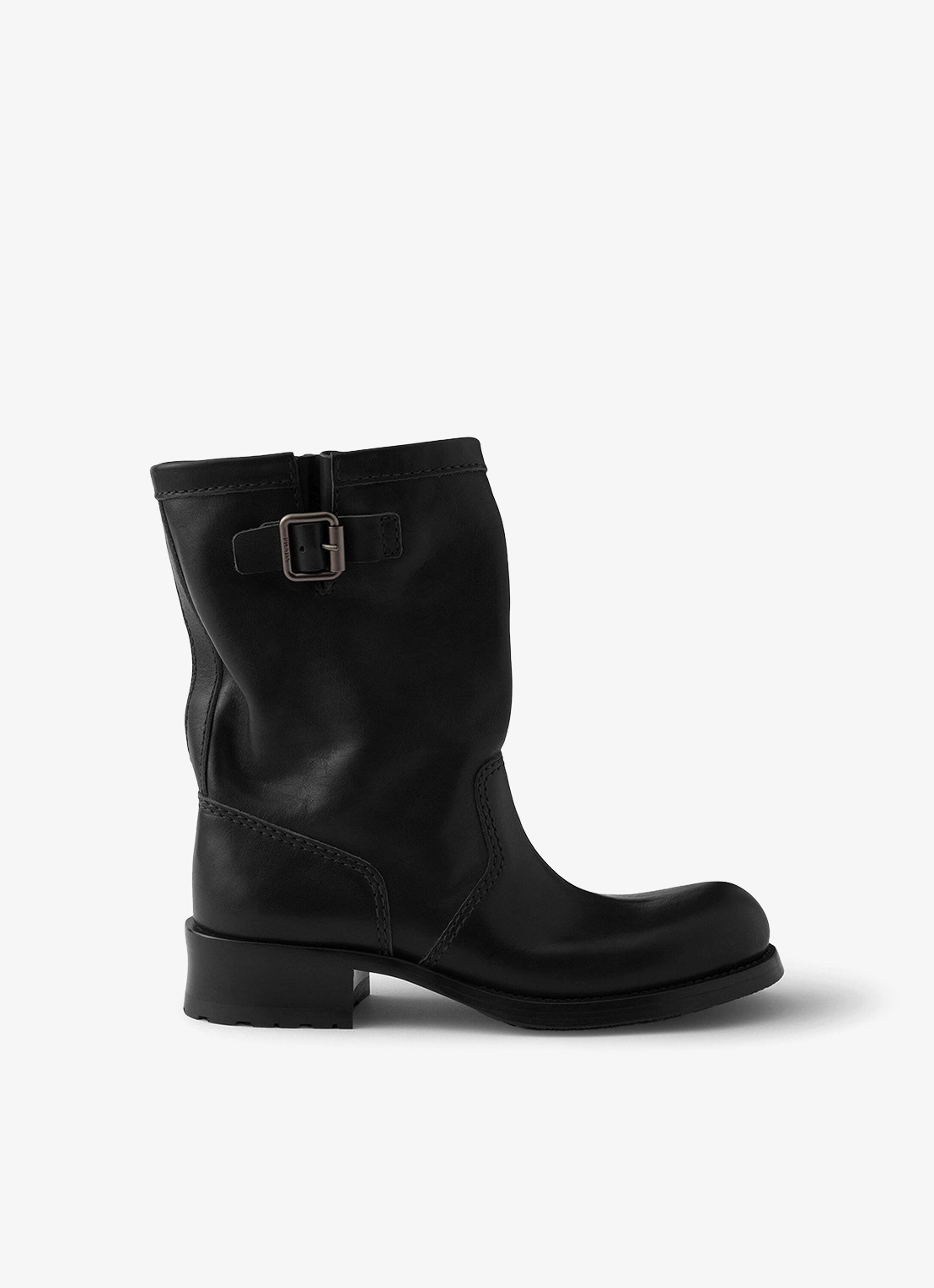 Prada Biker boot van kalfsleer - voorkant zwart