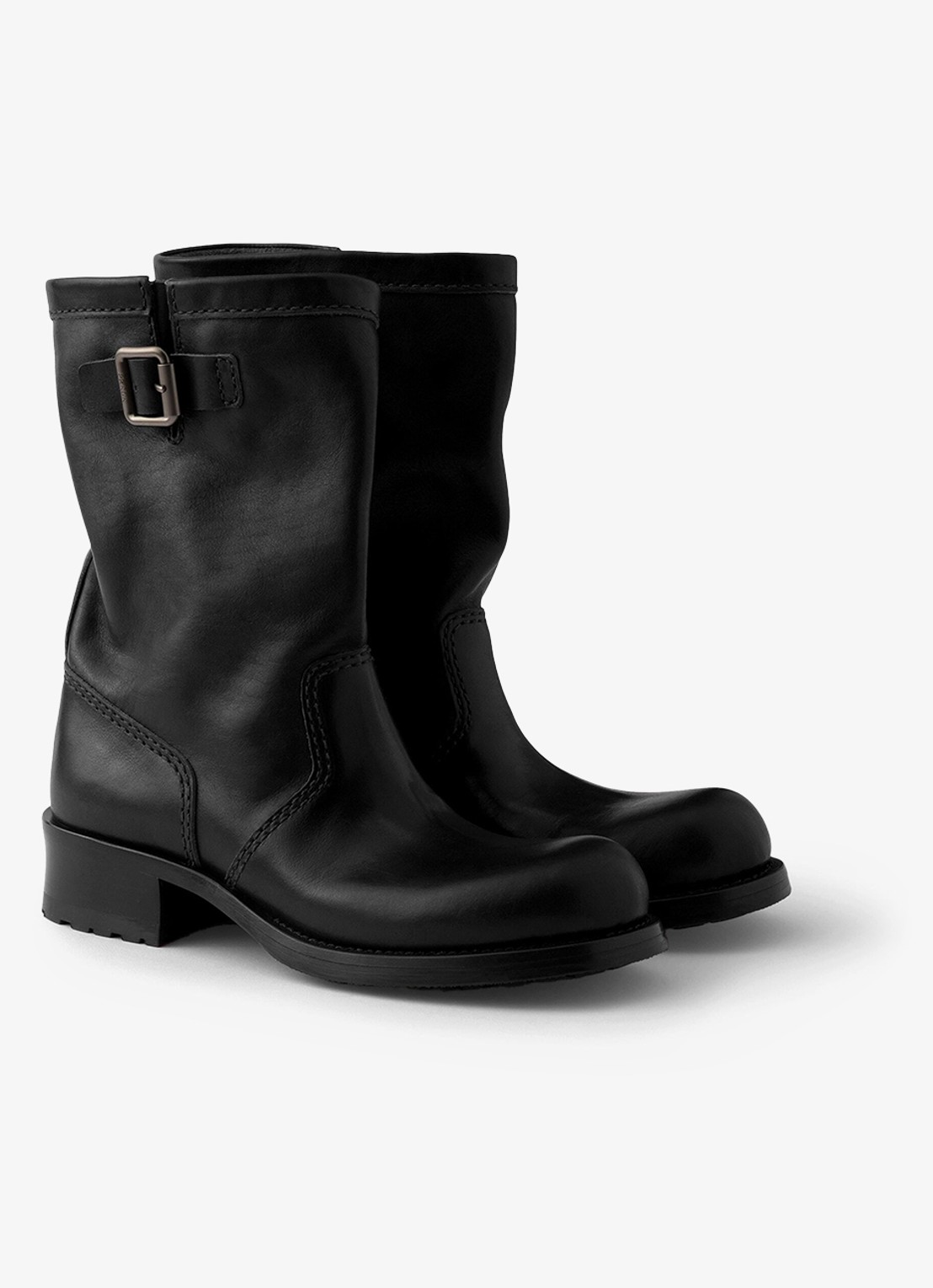 Prada Biker boot van kalfsleer - voorkant 2 zwart