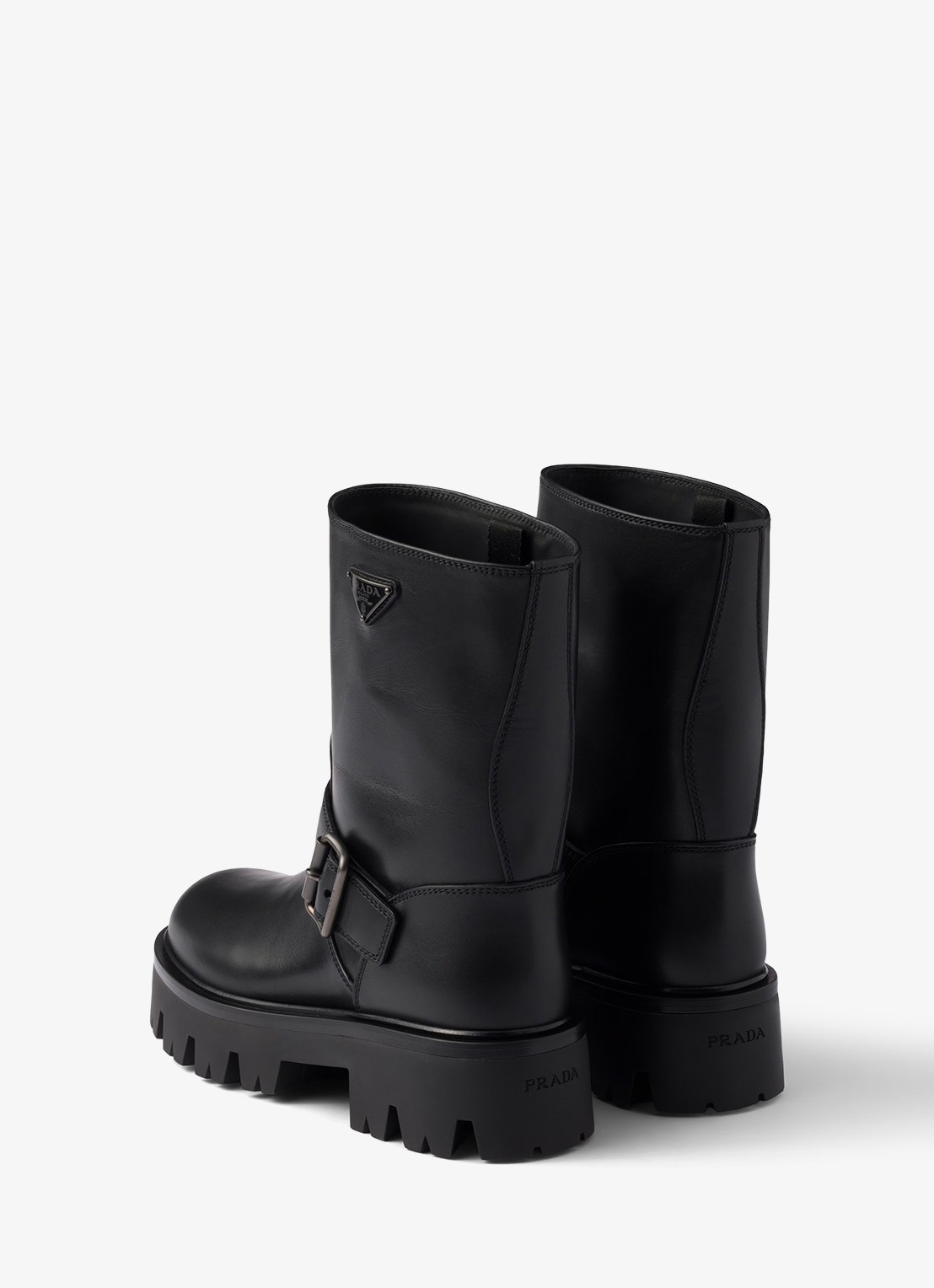 Prada Biker boot van leer - achterkant 3 zwart