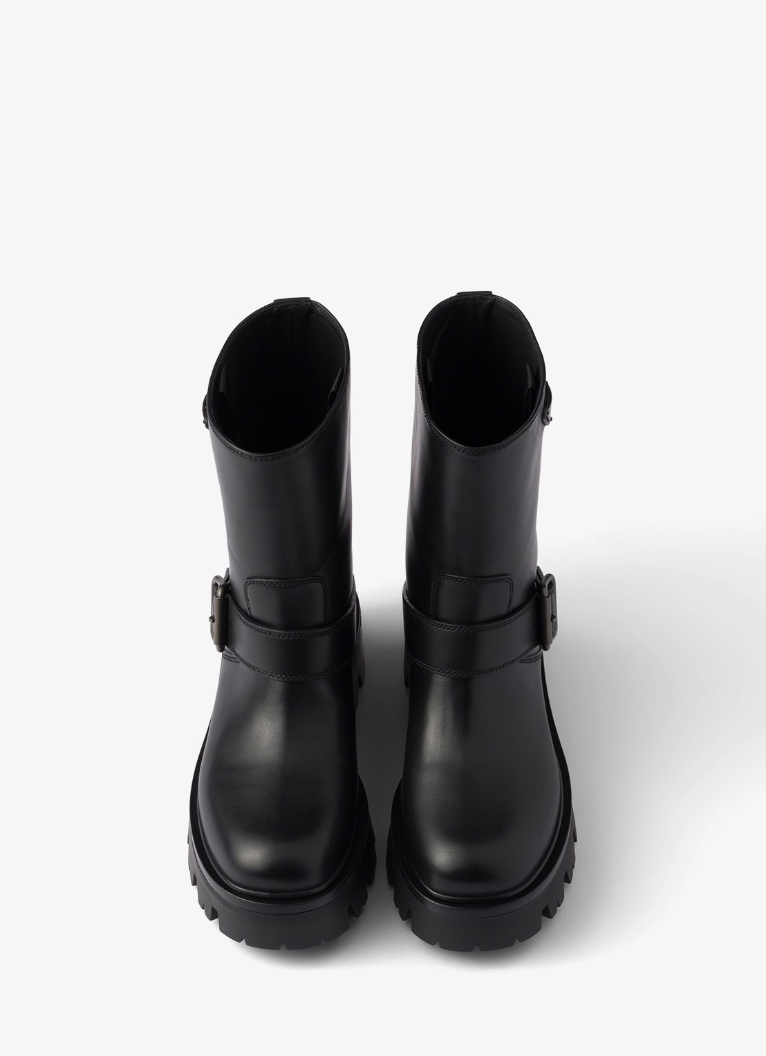 Prada Biker boot van leer - detail 4 zwart